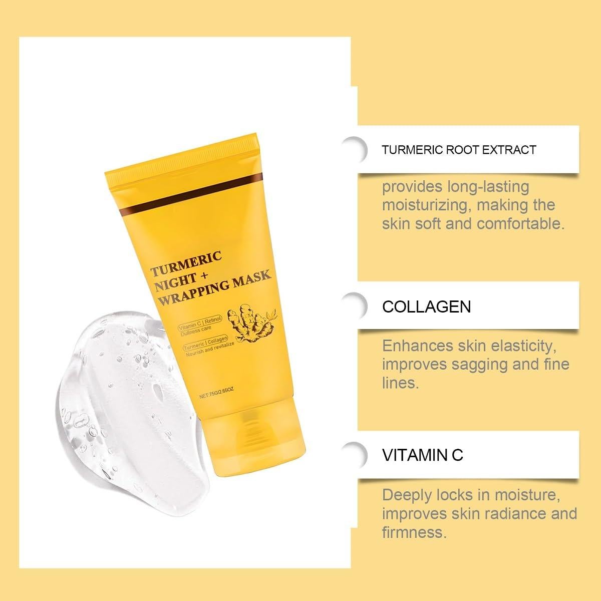 Mascarilla Nocturna de Colágeno y Cúrcuma ZTSGU 1 Paquete