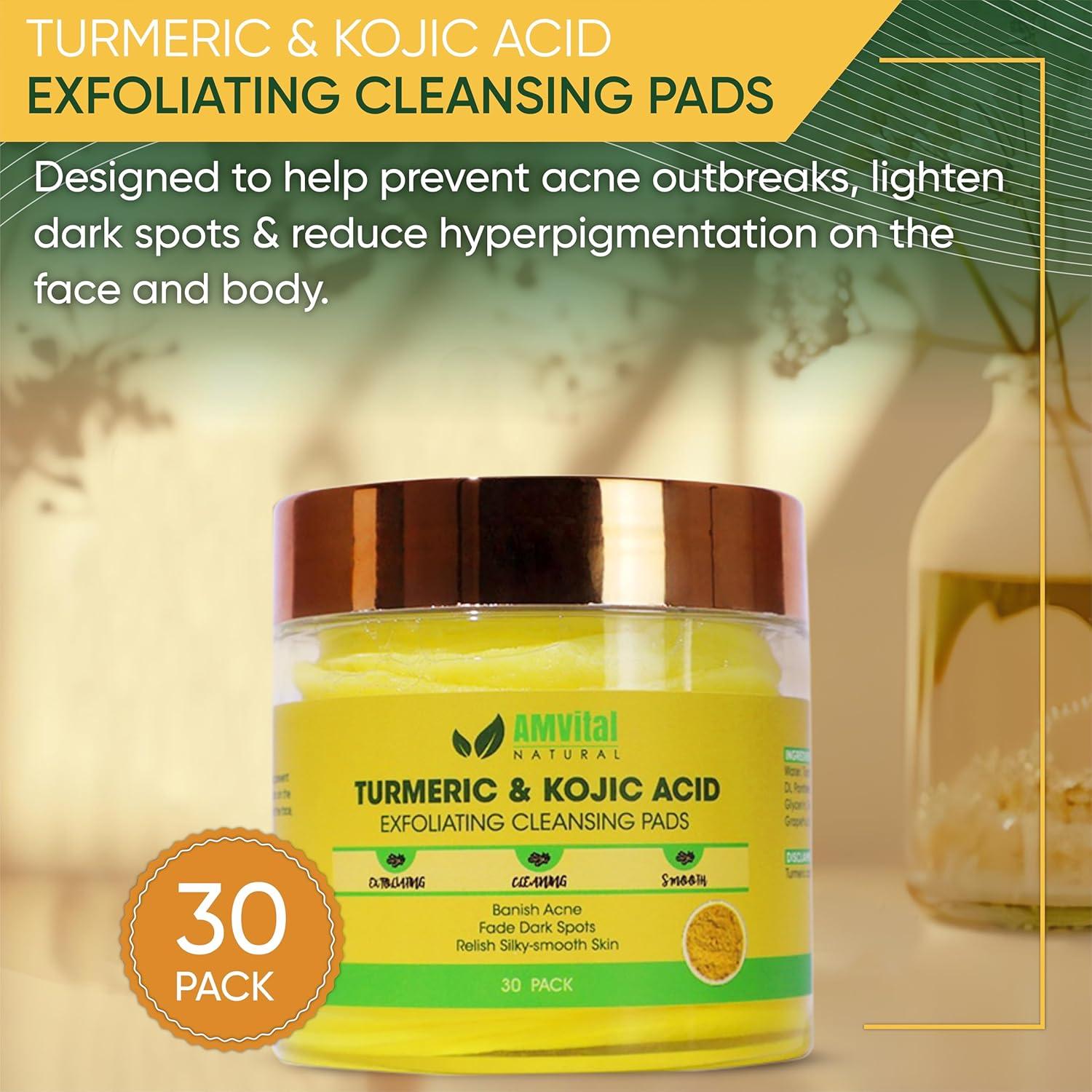 Pads de Limpieza Exfoliantes AMVital con Ácido Kójico y Cúrcuma