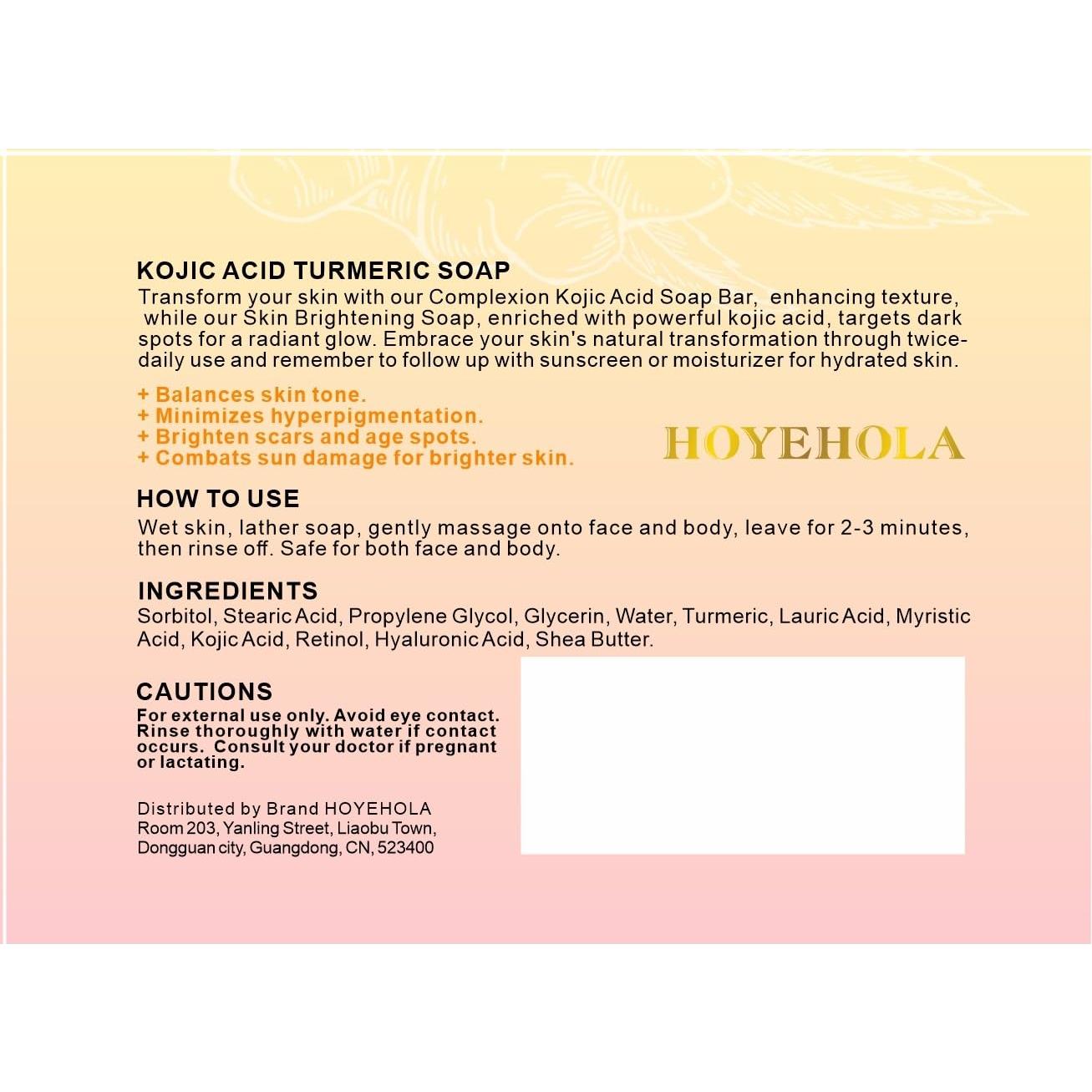Barra de Jabón Kóji y Cúrcuma HOYEHOLA - 2 Paquetes, Hidratante