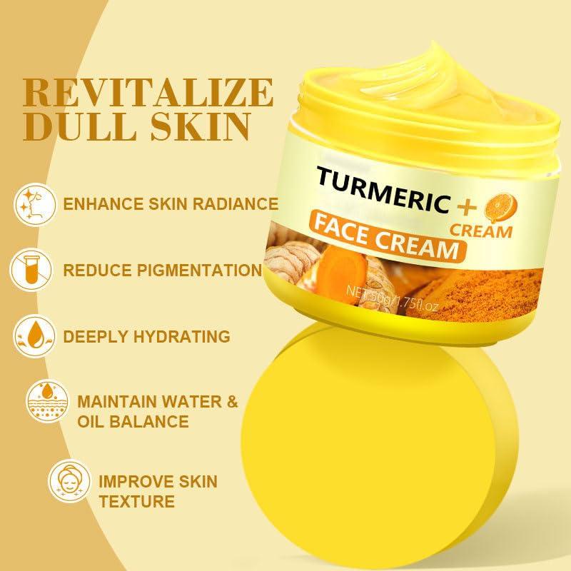 Crema Facial de Cúrcuma HWM 51.24 ML Hidratante Antienvejecimiento