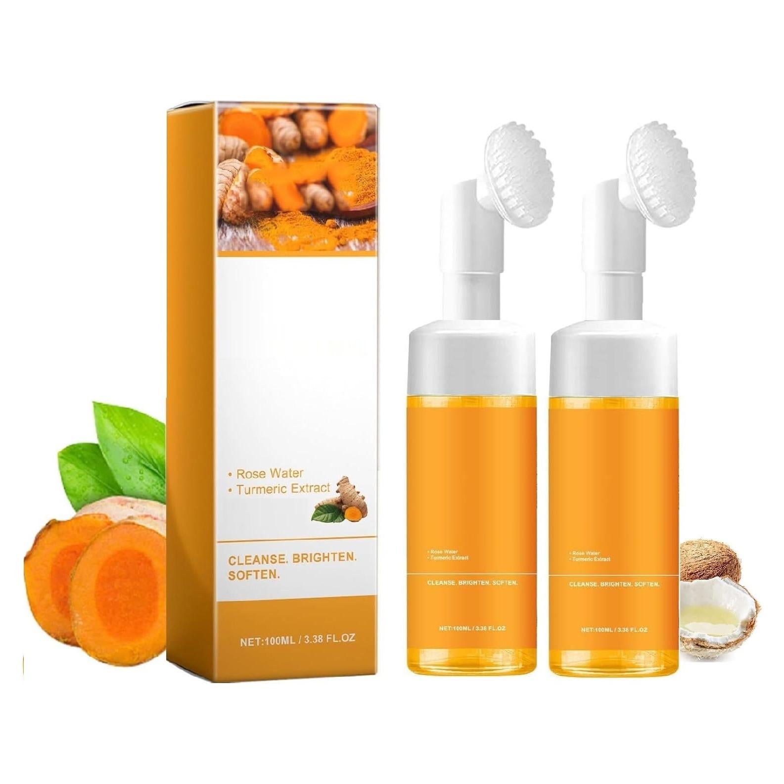 Limpiador Facial Espumoso de Cúrcuma OUKPANE 2 Pcs 200ml