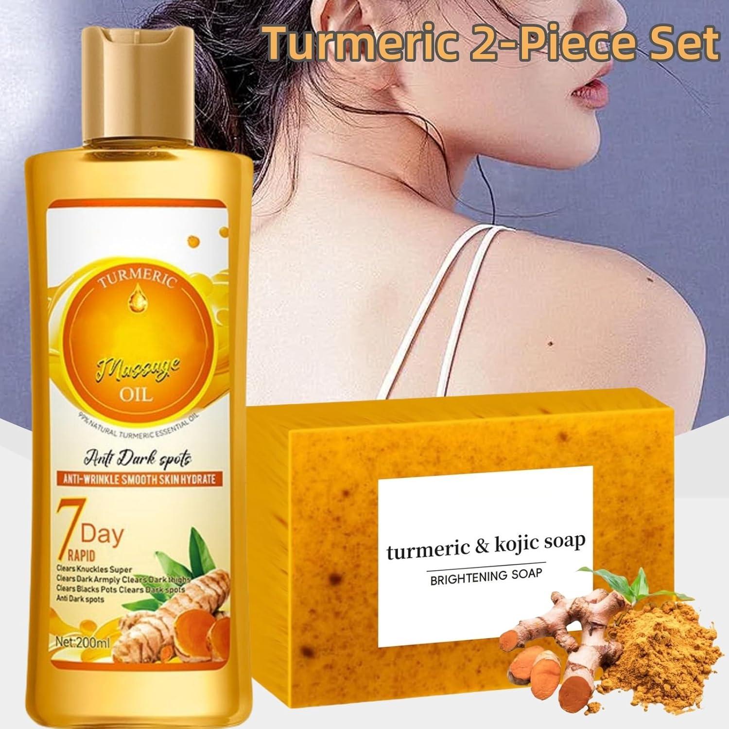 Set de Cuidado de Piel de Cúrcuma Kunnozz - Jabón y Aceite 200ml