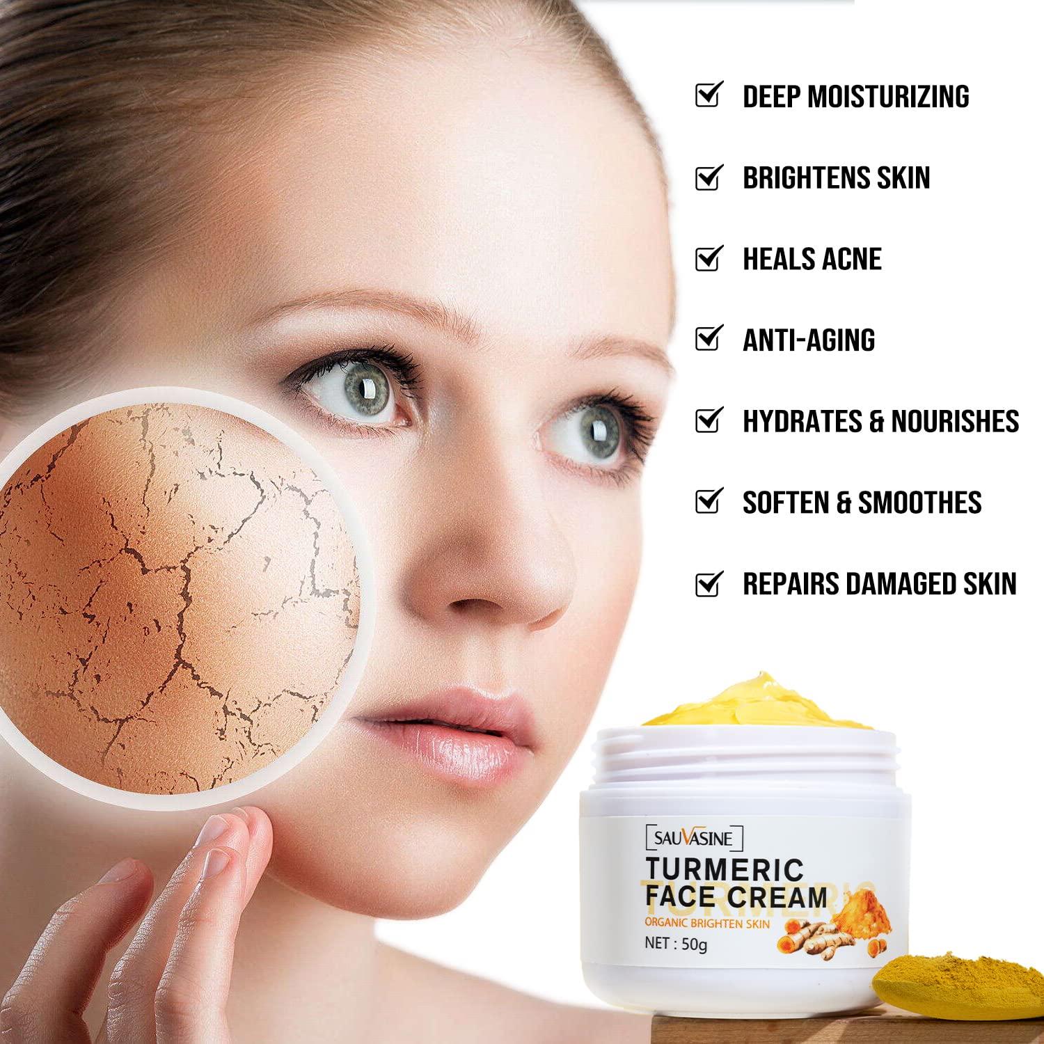 Crema Facial de Cúrcuma LANTHOME 50g - Hidratante Anti-Envejecimiento