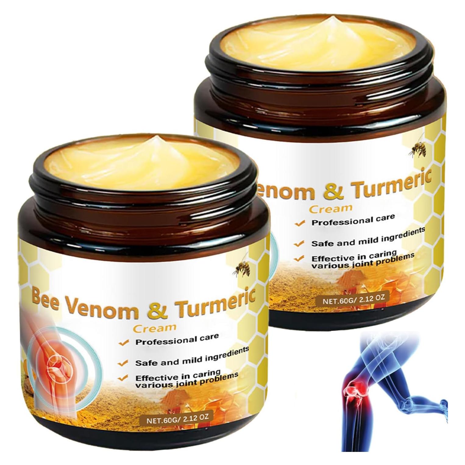 Crema de Veneno de Abeja y Cúrcuma 2Pcs - Efectiva para Articulaciones