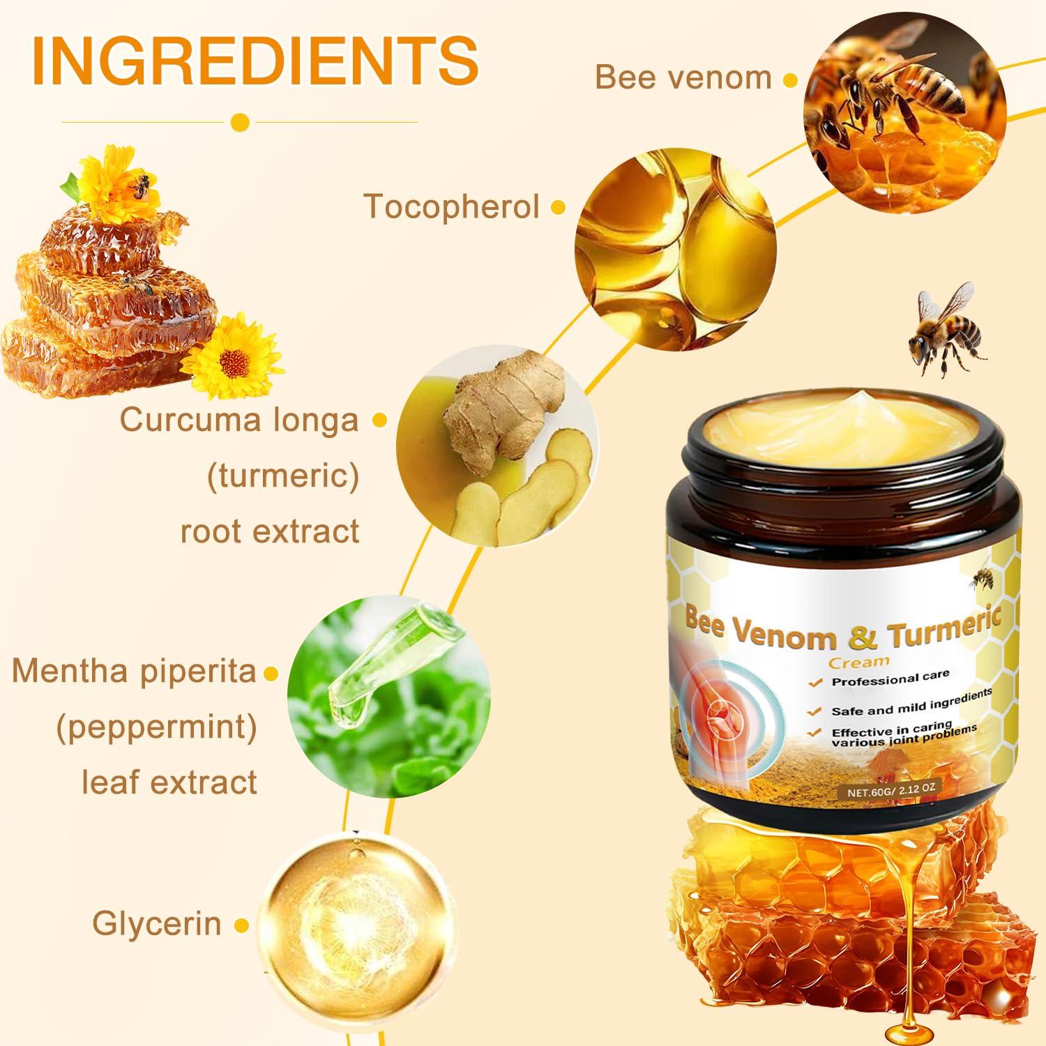 Crema de Veneno de Abeja y Cúrcuma 2Pcs - Efectiva para Articulaciones