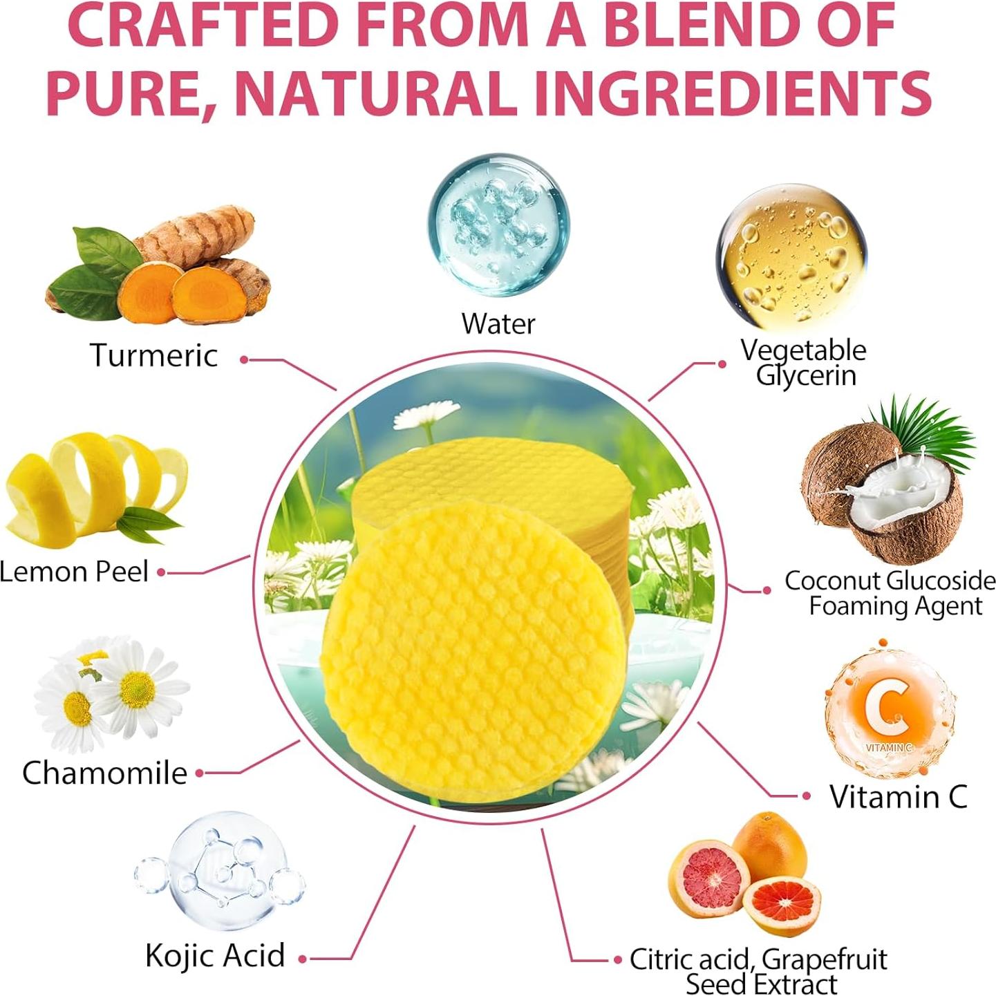 Discos Limpiadores de Cúrcuma 80 PCS - Exfoliación Suave y Limpieza Profunda