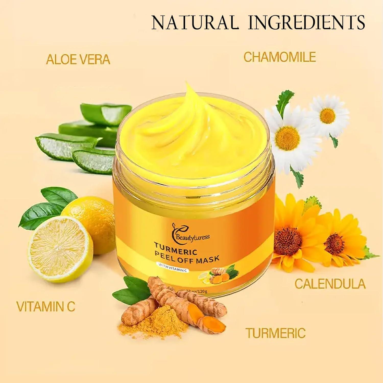 Mascarilla Facial Peel Off Beautyturess Vitamina C y Cúrcuma 2 Pcs
