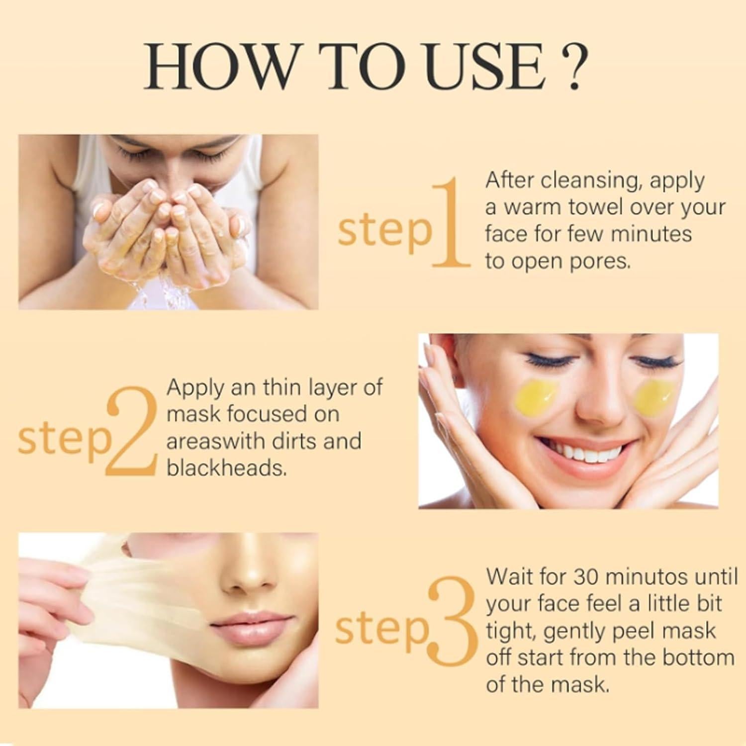 Mascarilla Facial Peel Off Beautyturess Vitamina C y Cúrcuma 2 Pcs