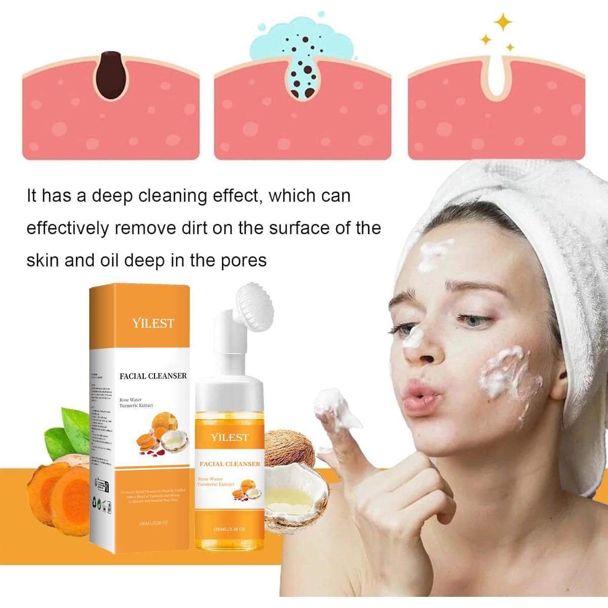 Gel Limpiador Facial de Cúrcuma MULPG 100ml con Cepillo