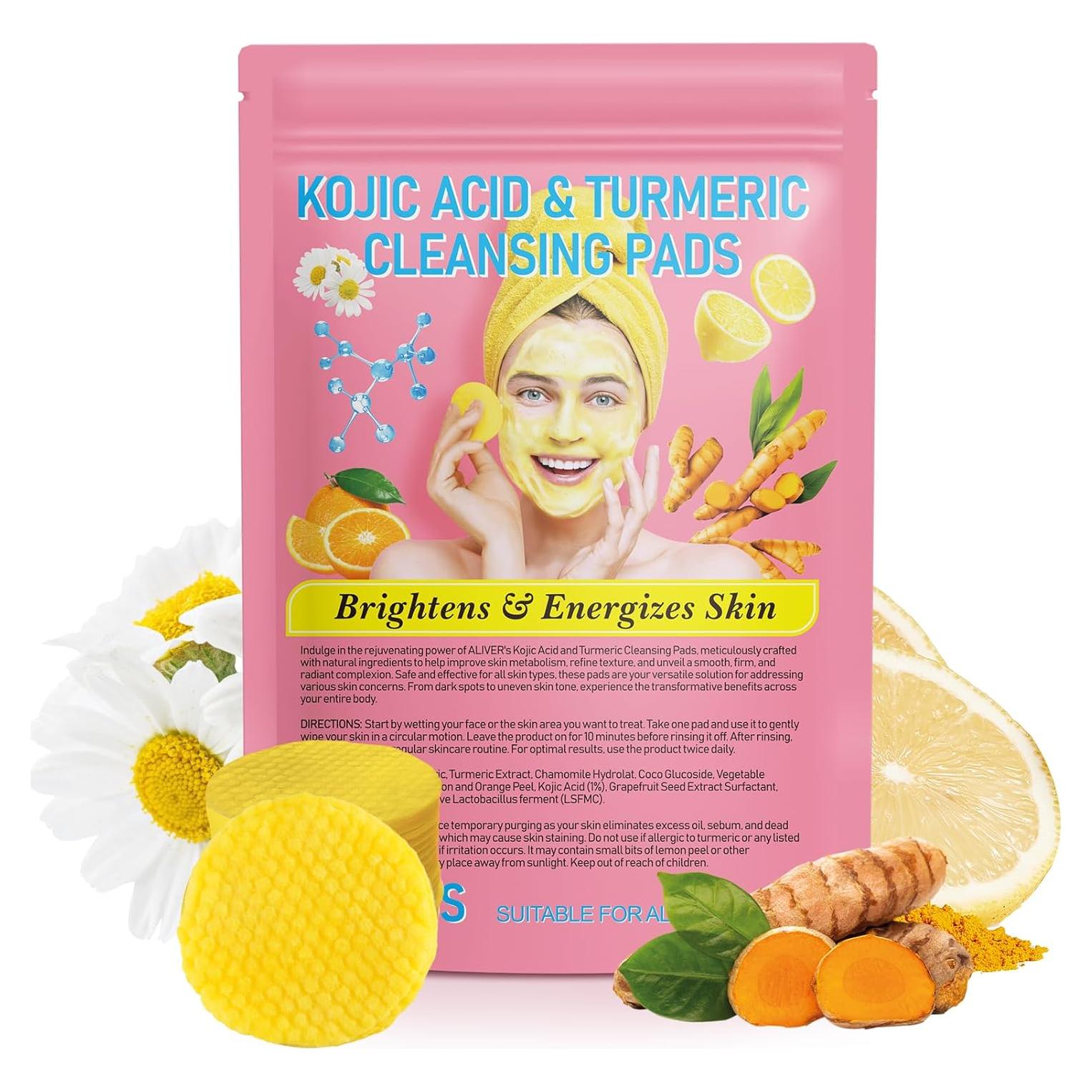 40 Almohadillas Limpiadoras de Cúrcuma JHZZDZSWYXGS - Exfoliantes Suaves