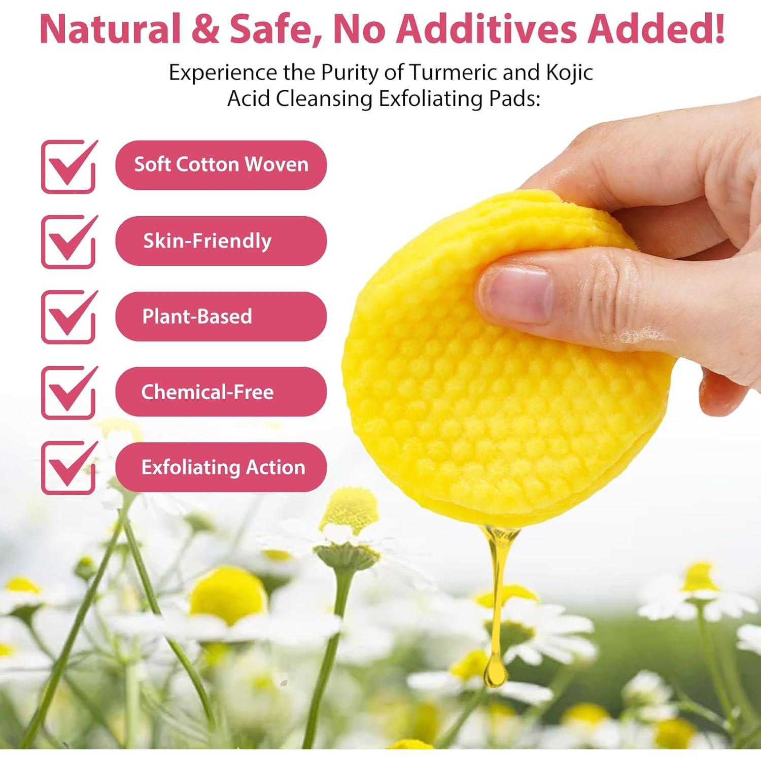 40 Almohadillas Limpiadoras de Cúrcuma JHZZDZSWYXGS - Exfoliantes Suaves