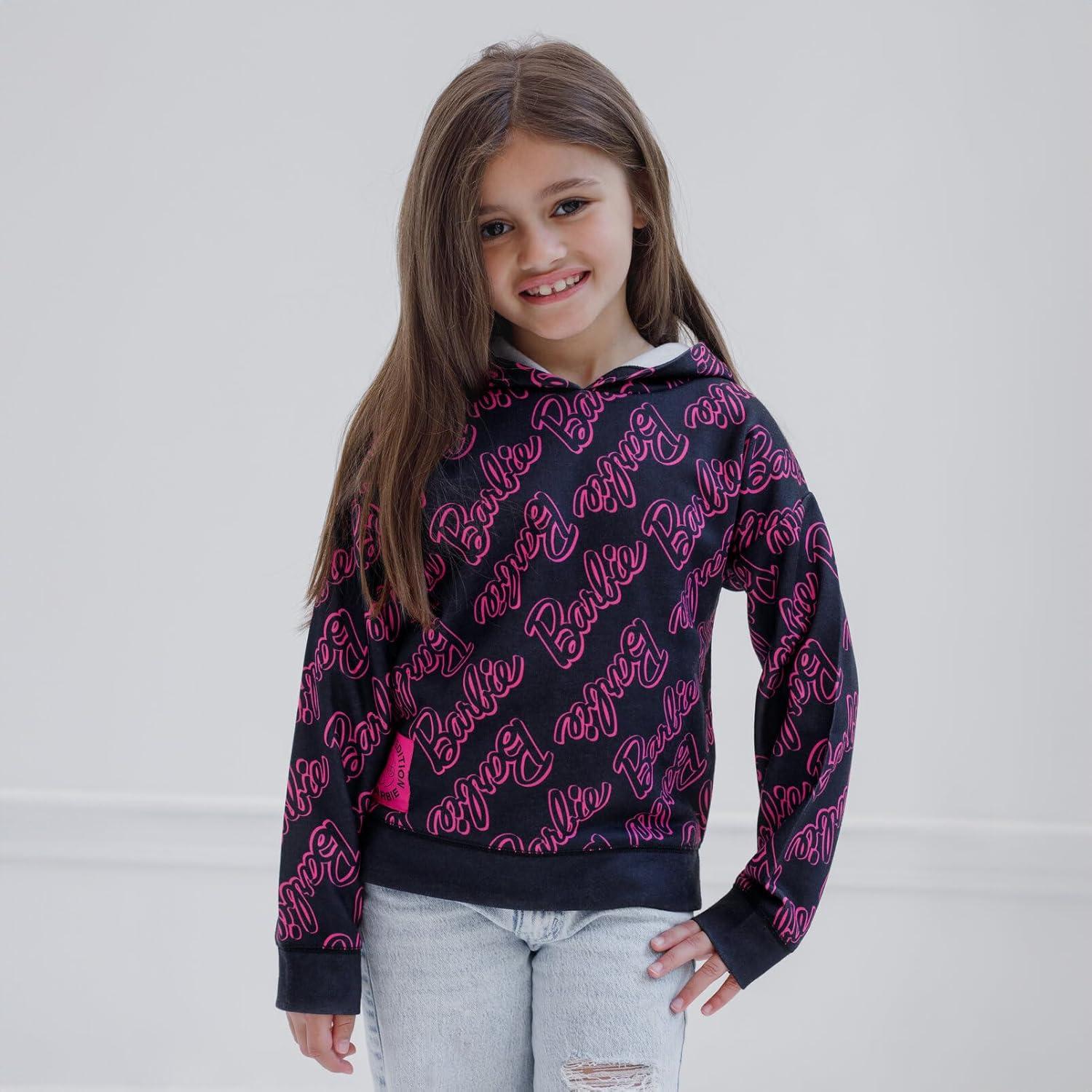 Sudadera con capucha Barbie para niñas 7-8 años negra