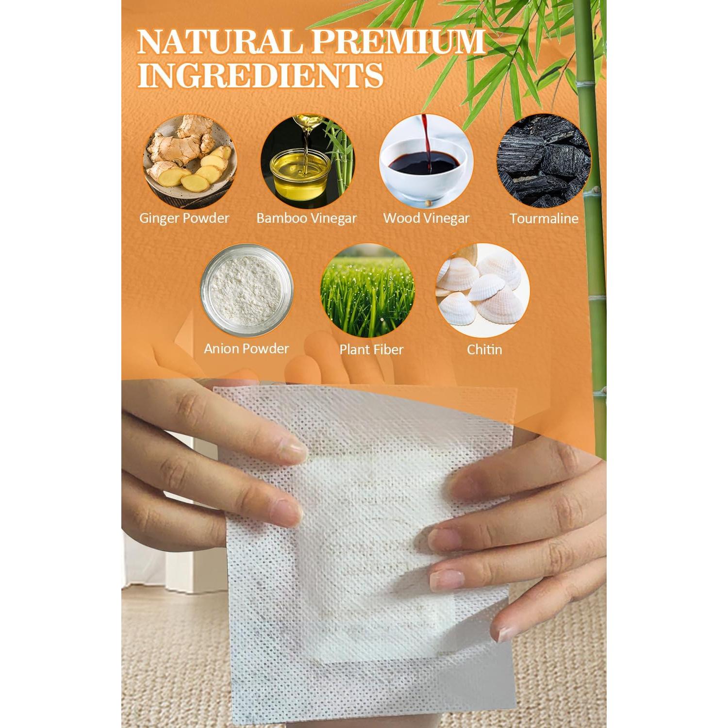 Parches para pies Teweae de jengibre y vinagre de bambú 20 unidades