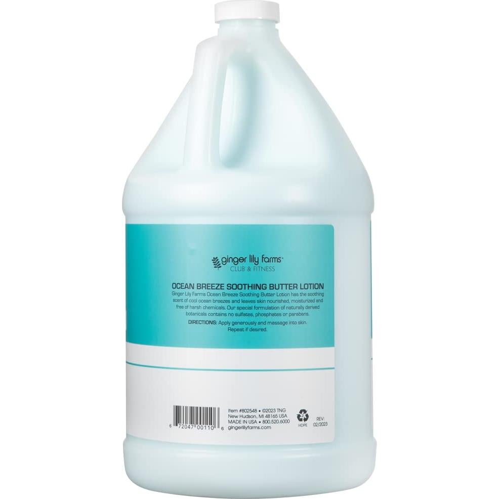 Loción Corporal Calmante Ginger Lily Farms 1 Galón Aroma Oceánico