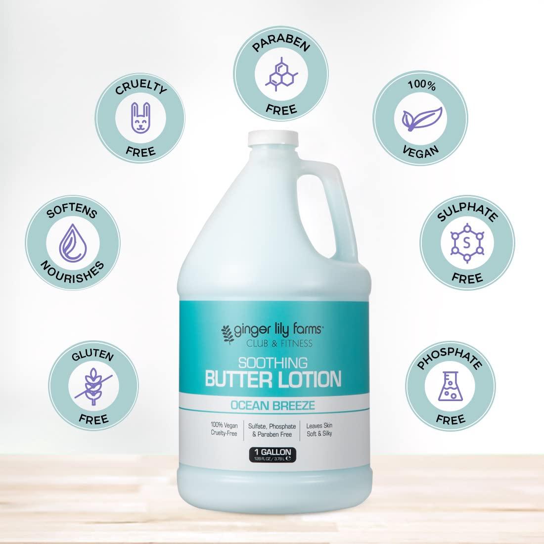 Loción Corporal Calmante Ginger Lily Farms 1 Galón Aroma Oceánico
