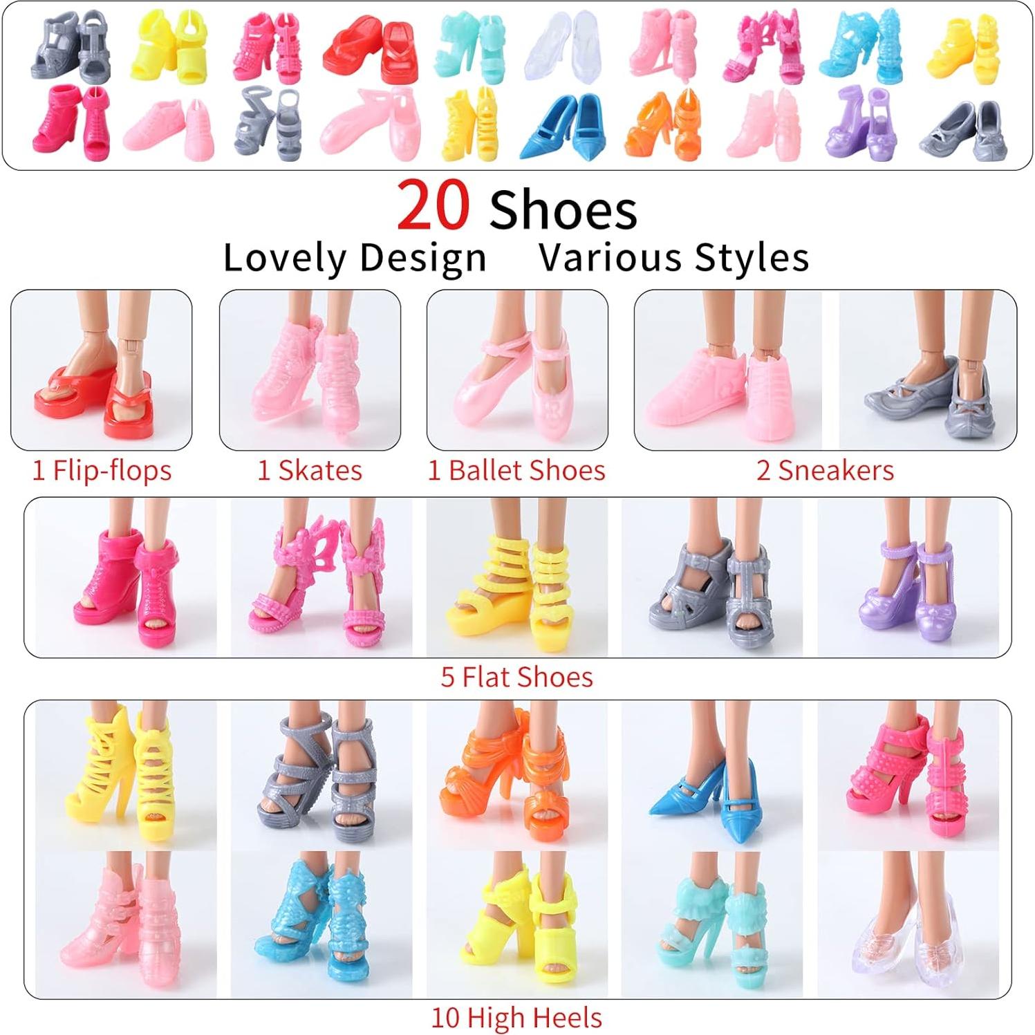 Set de Ropa y Zapatos para Muñeca Lady Cat 29.21 cm - 25 Piezas