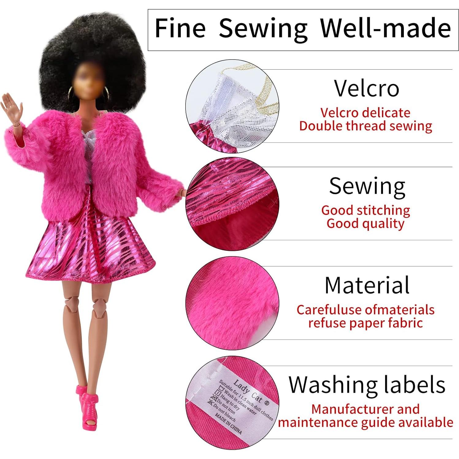Set de Ropa y Zapatos para Muñeca Lady Cat 29.21 cm - 25 Piezas