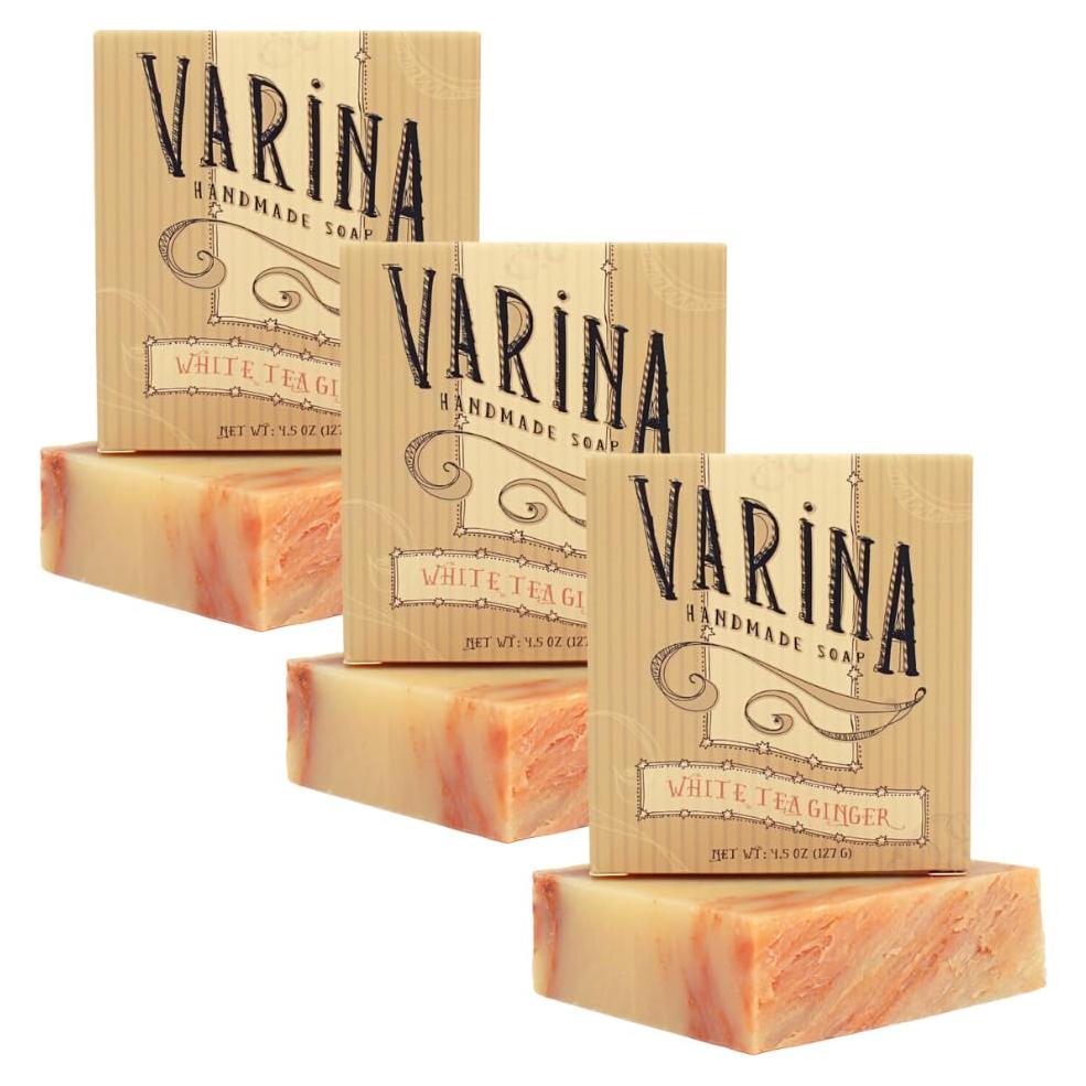 Jabón de Barra Natural Varina Jengibre Té Blanco - 3 Unidades