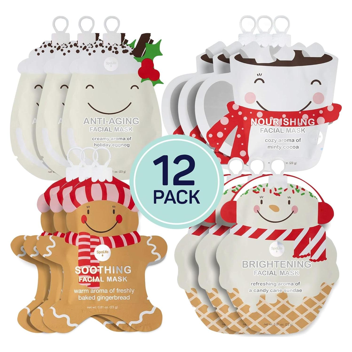 Máscaras Faciales SpaLife Holiday Treats 12-Pack Variadas