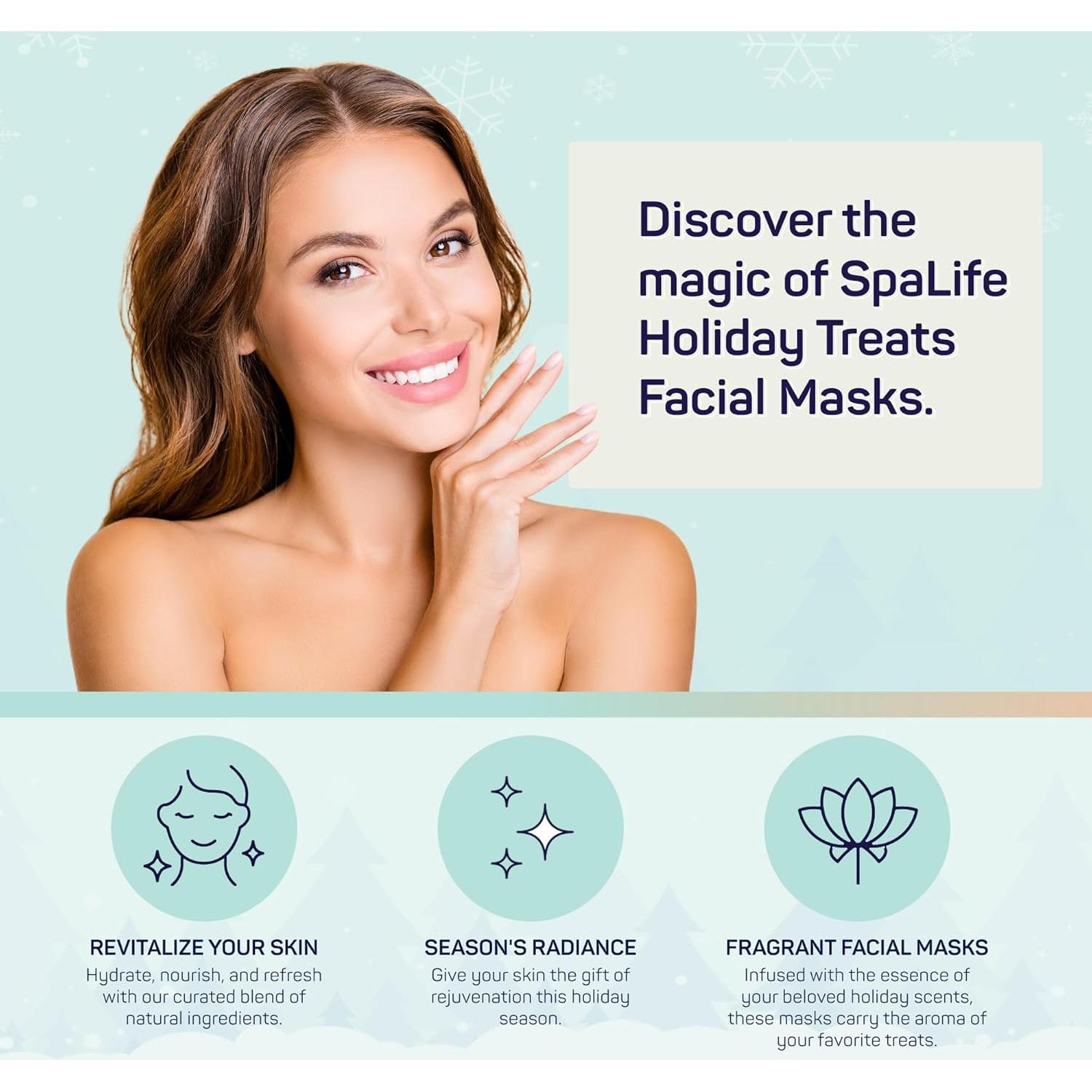Máscaras Faciales SpaLife Holiday Treats 12-Pack Variadas