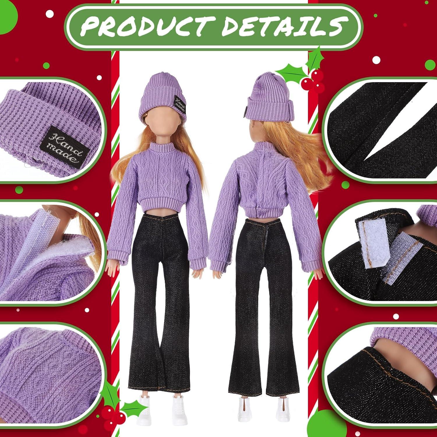 Conjunto Ropa de Muñeca 6 Piezas Fourluoo Multicolor