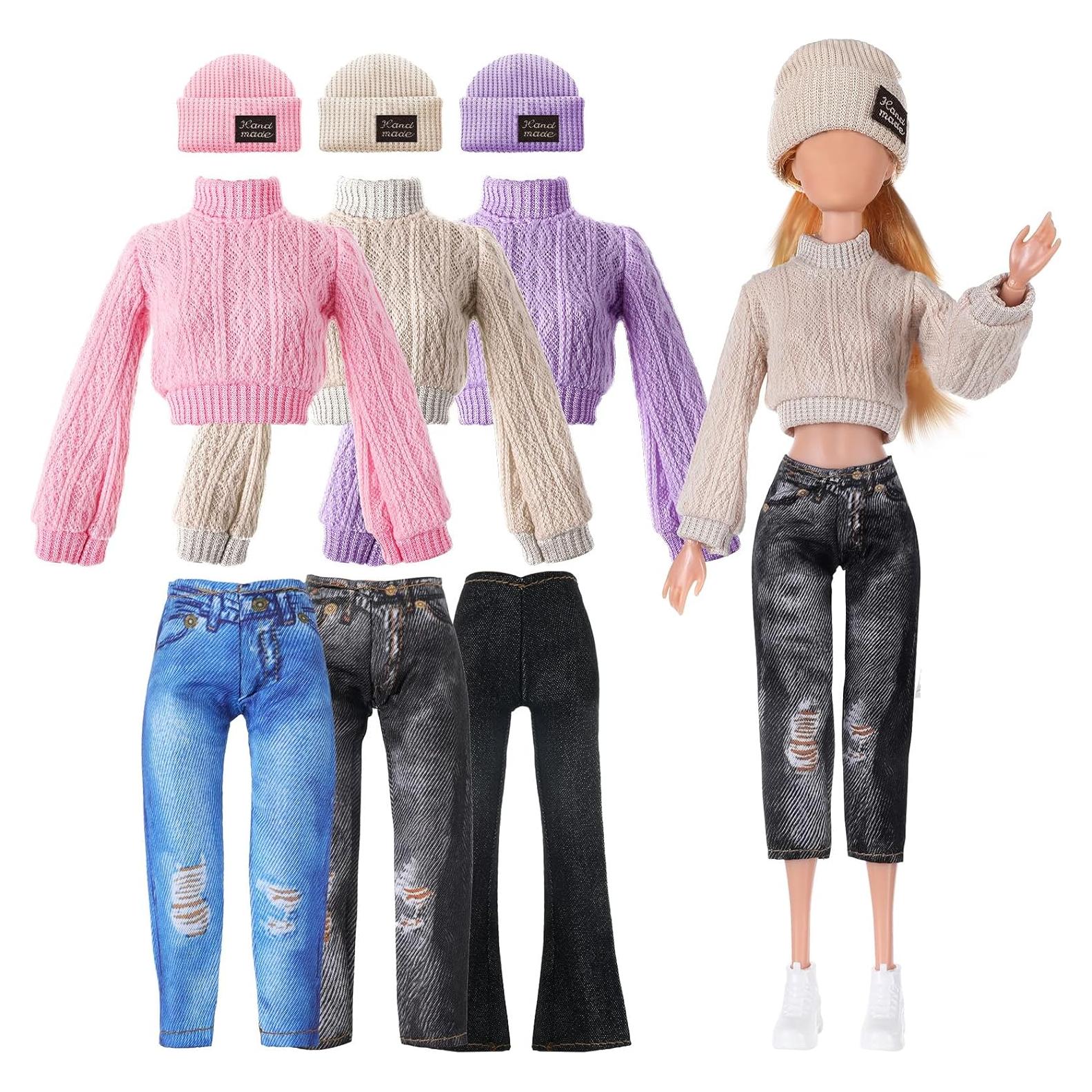 Conjunto Ropa de Muñeca 6 Piezas 30 cm Moda Accesorios