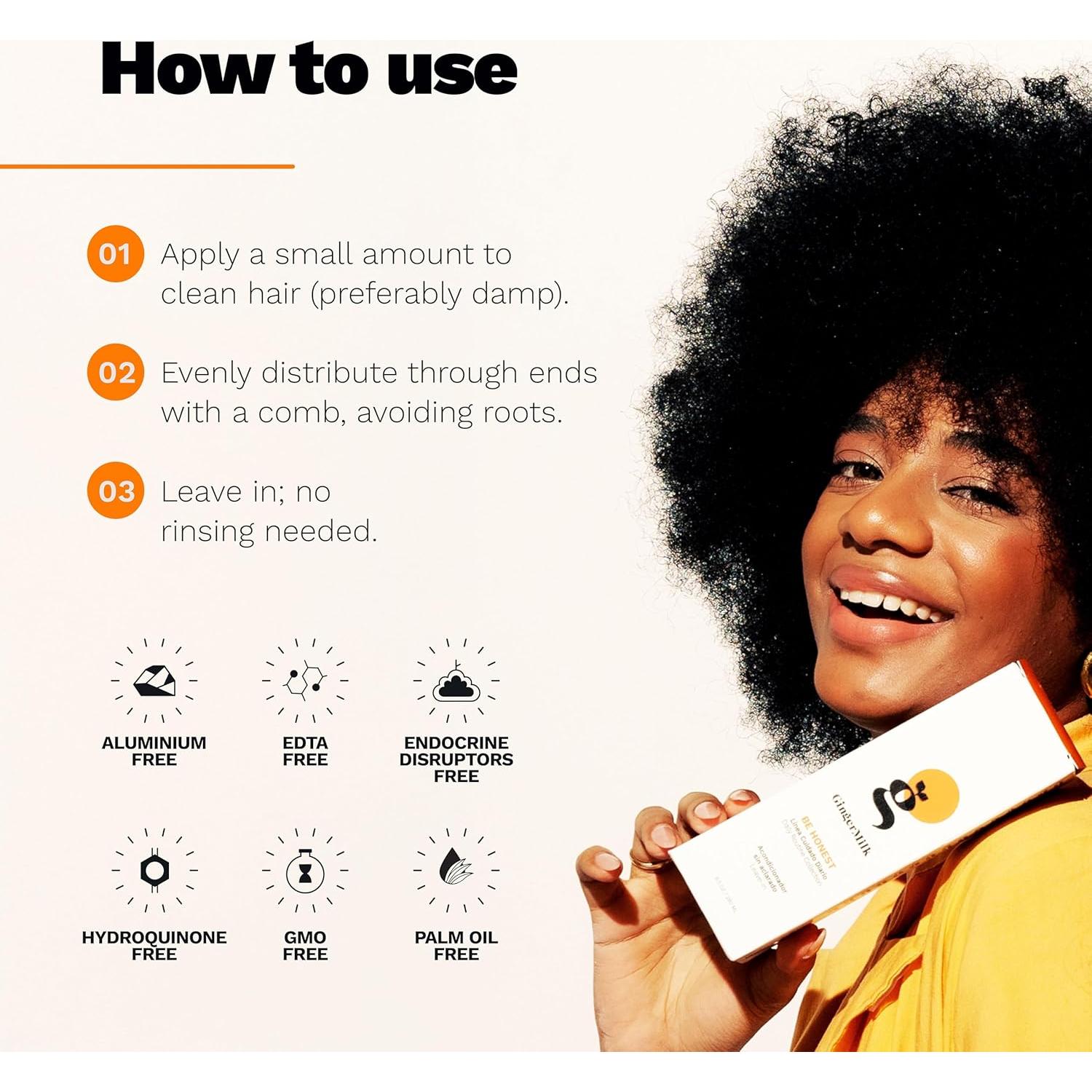 Acondicionador sin enjuague Be Honest Ginger Milk 118 ml - Vegano