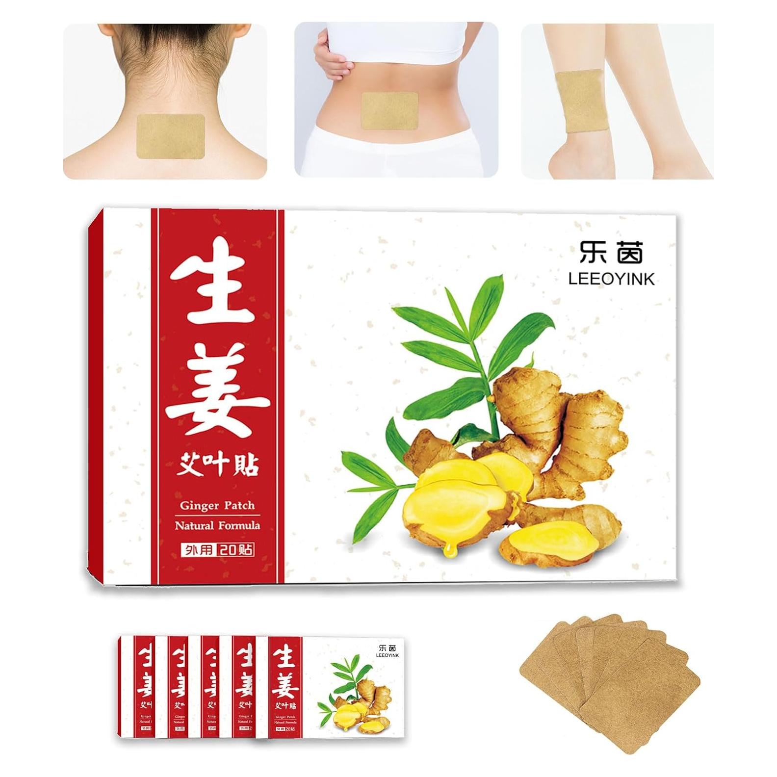 120 Parches de Jengibre para Alivio Muscular y Articular