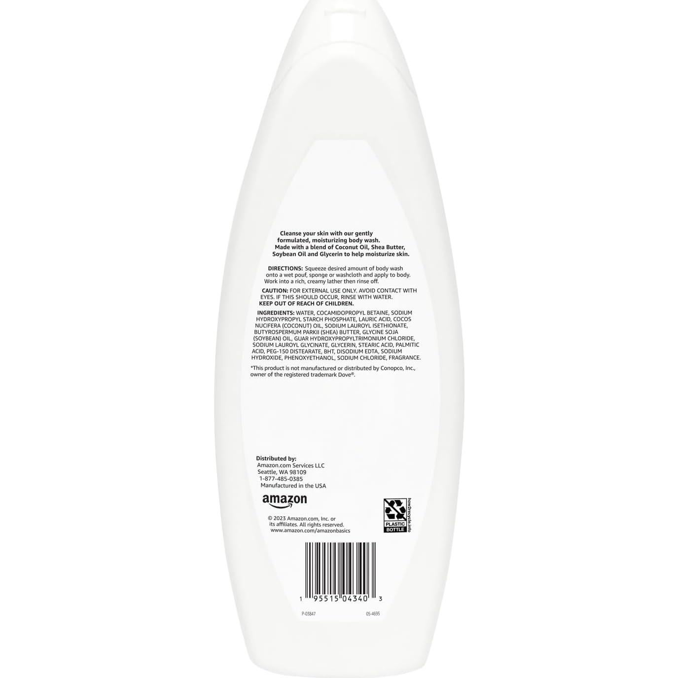 Jabón Corporal Hidratante Amazon Basics 650 ml Sin Parabenos