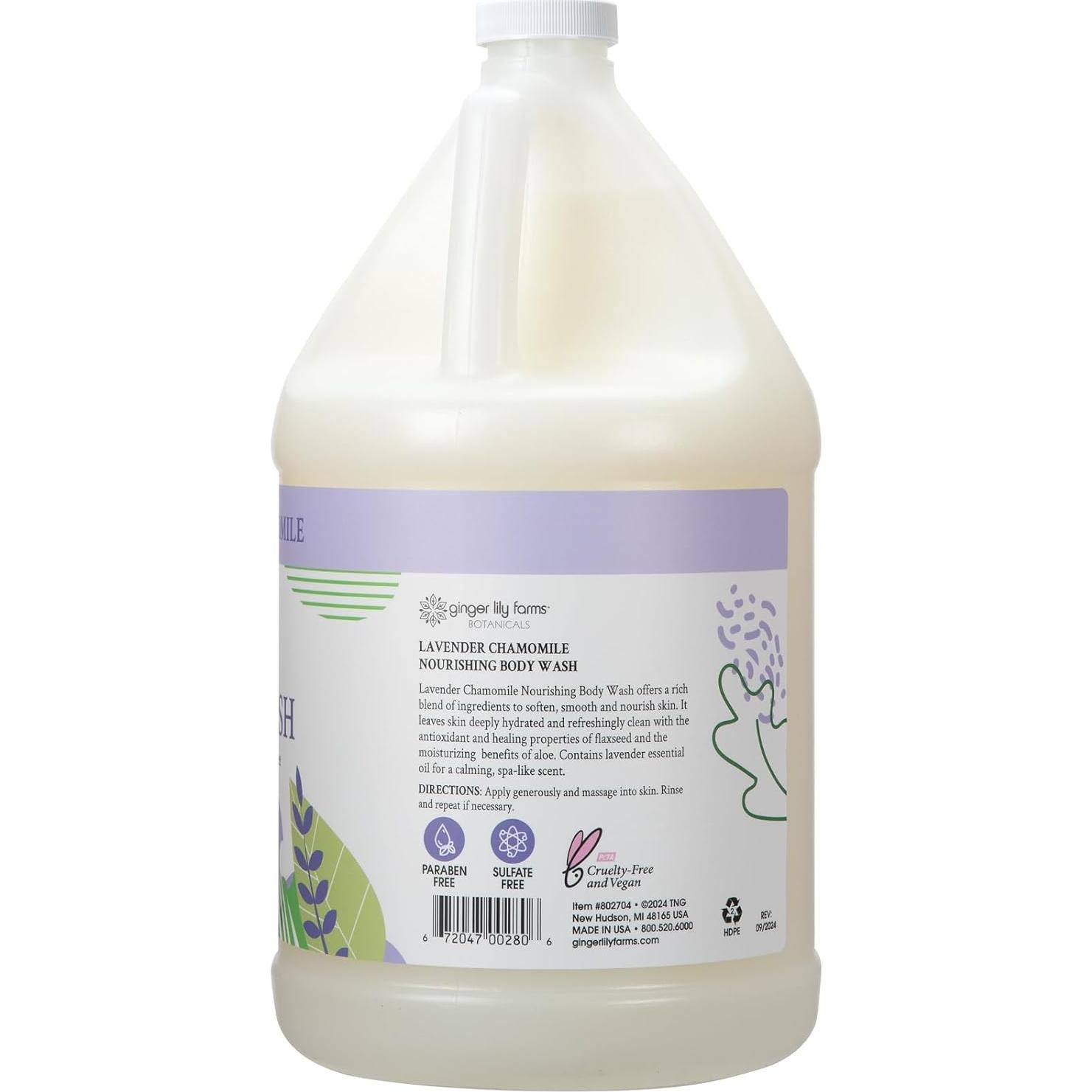 Jabón Corporal Nutritivo Ginger Lily Farms 1 Galón Lavanda