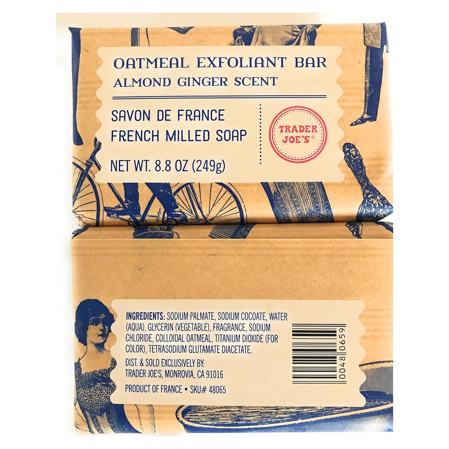 Jabón Exfoliante de Almendra y Jengibre Trader Joe's 2 Barras 249g