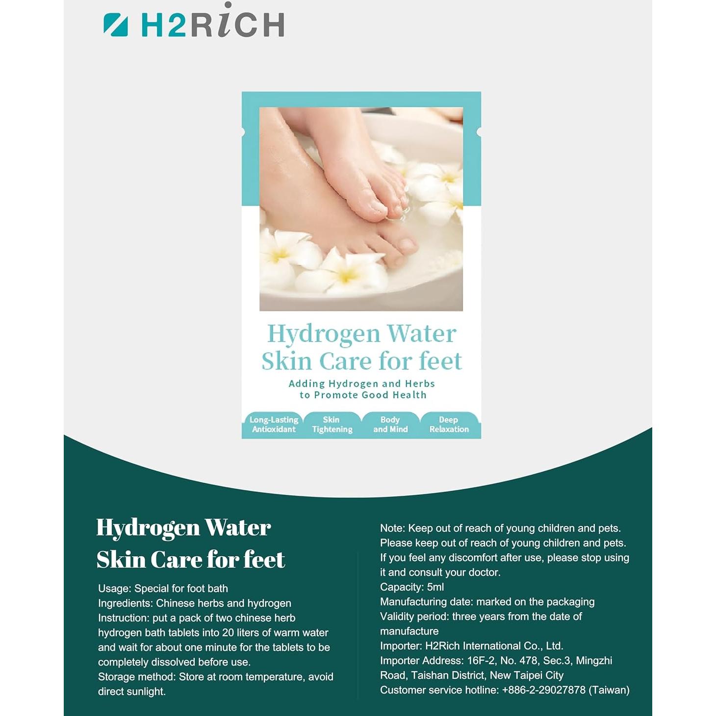 Tabletas de Baño de Pies H2RICH - 3 Paquetes Suavizantes