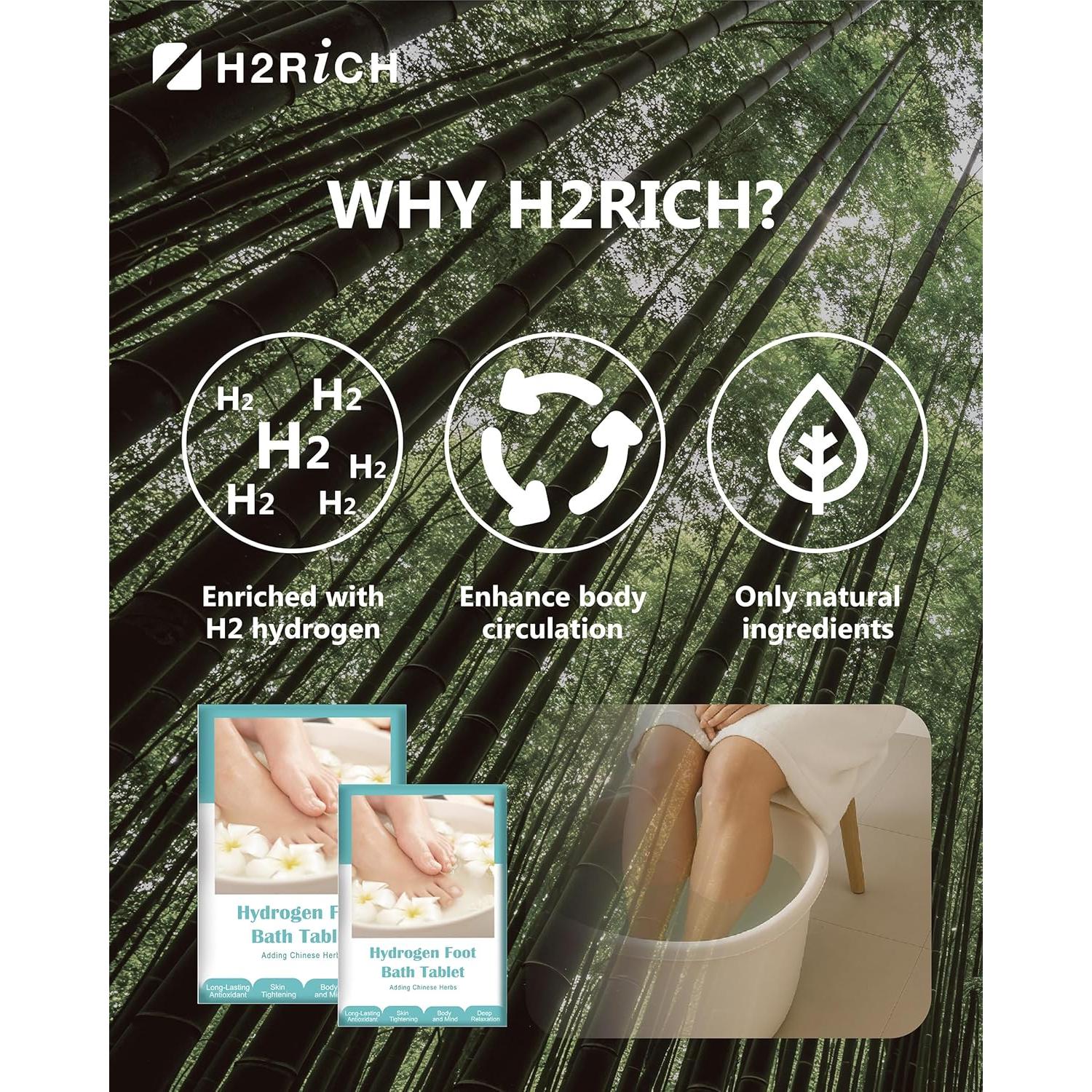 Tabletas de Baño de Pies H2RICH - 3 Paquetes Suavizantes