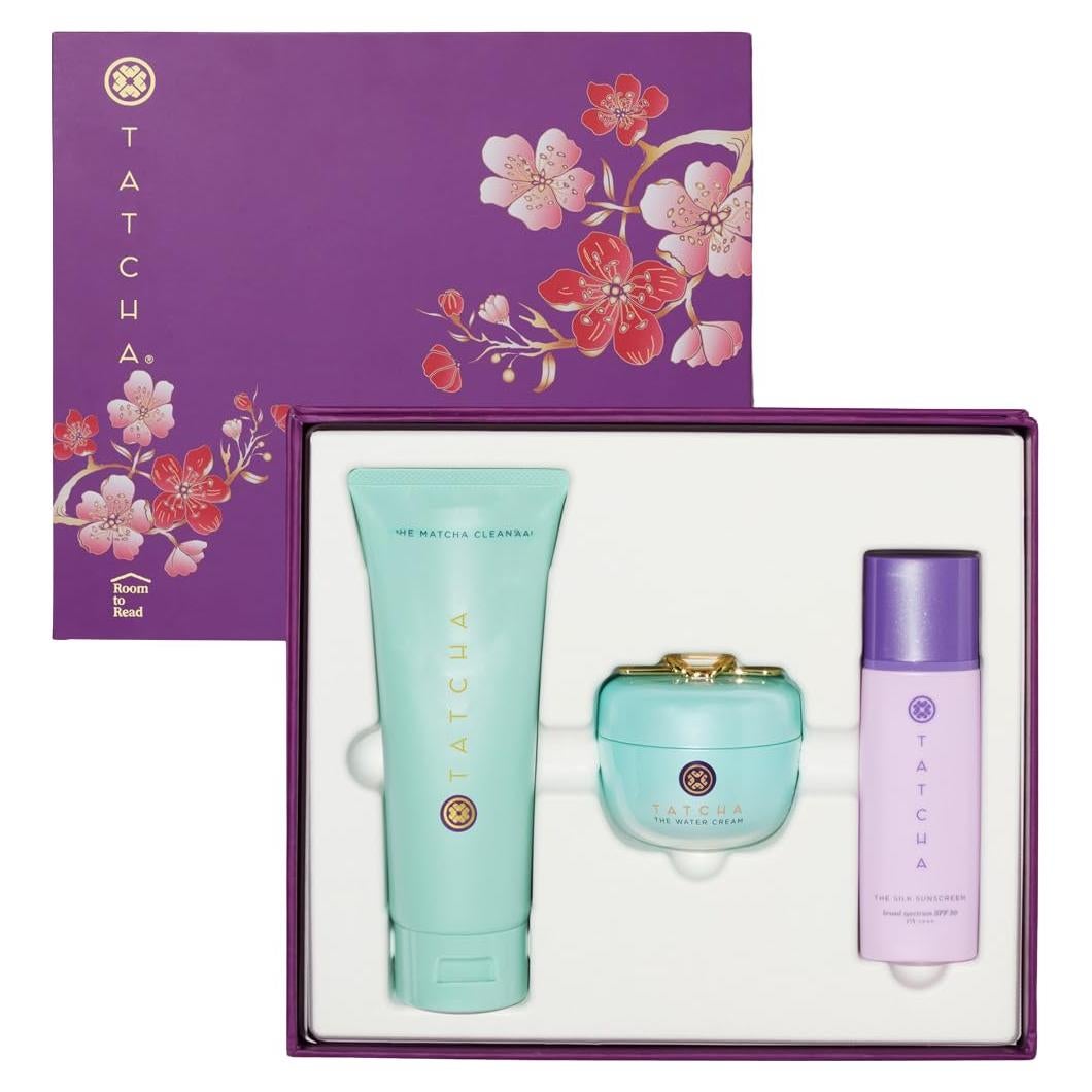 Conjunto de Cuidado Facial Tatcha - Limpieza Matcha, Crema Hidratante y Protector Solar