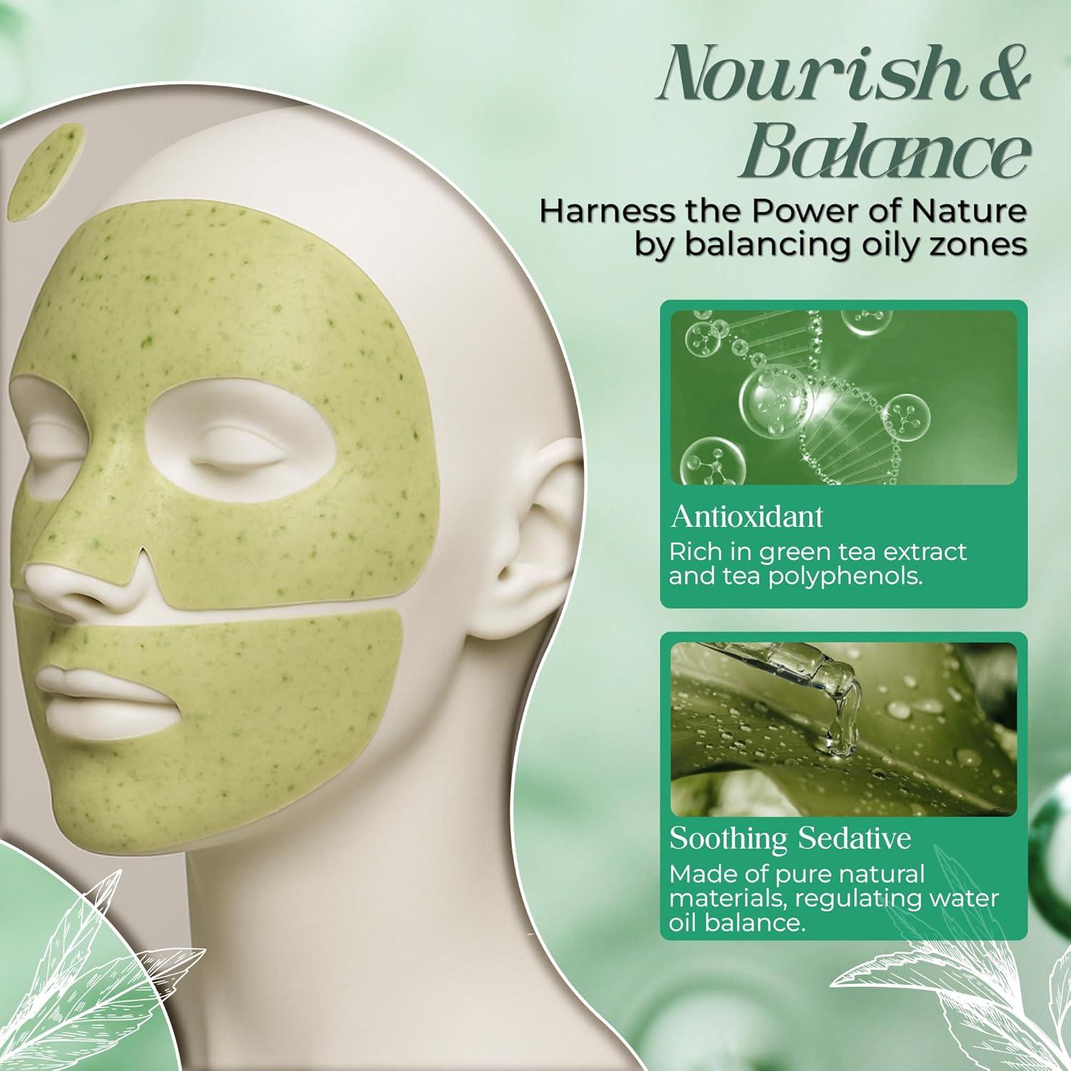Mascarilla Facial de Té Verde Matcha Silksway - Hidratante y Desintoxicante