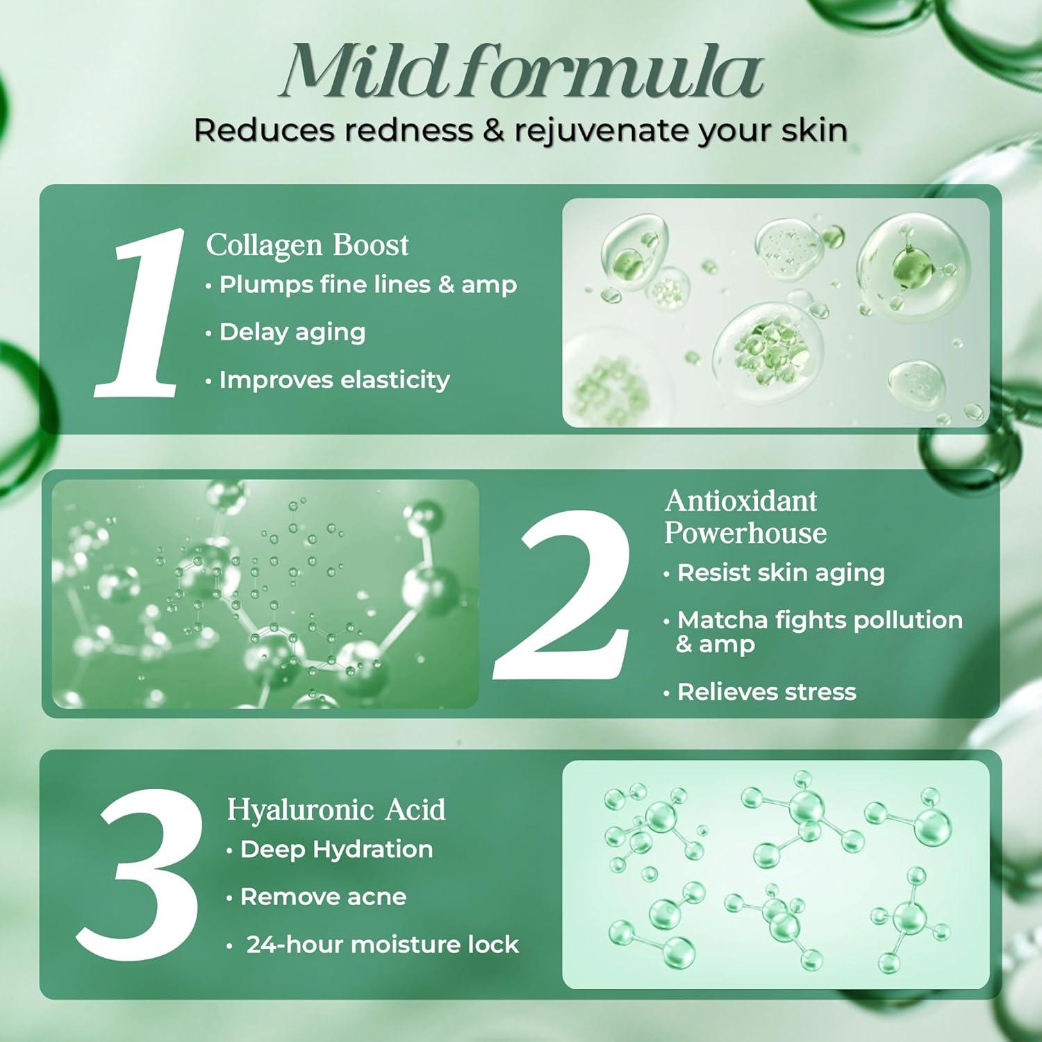 Mascarilla Facial de Té Verde Matcha Silksway - Hidratante y Desintoxicante