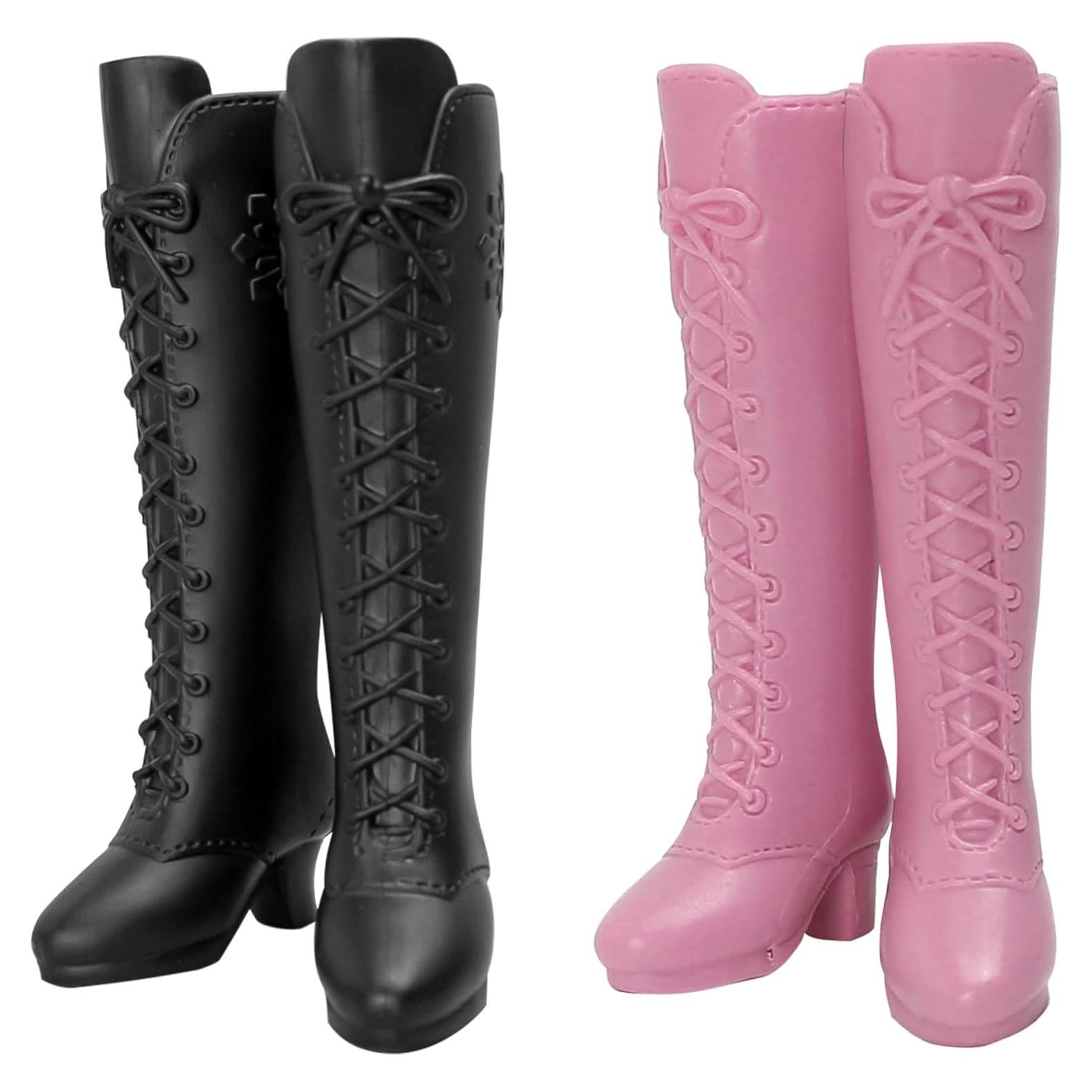 2 Pares de Botas para Muñeca BuleVina Rosa y Negro