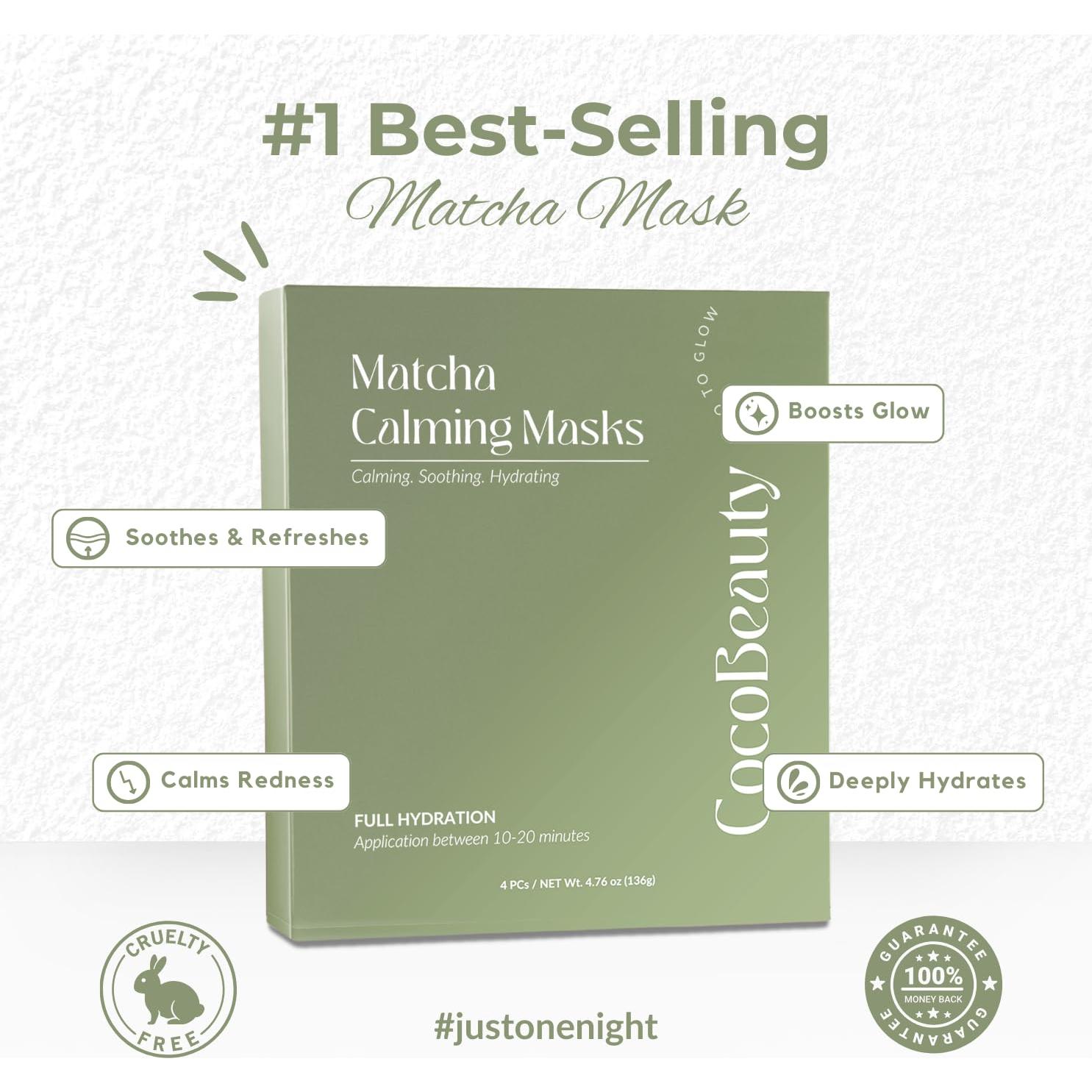 Mascarilla Peel Off Matcha CocoBeauty - Hidratante y Calmante 4 Unidades