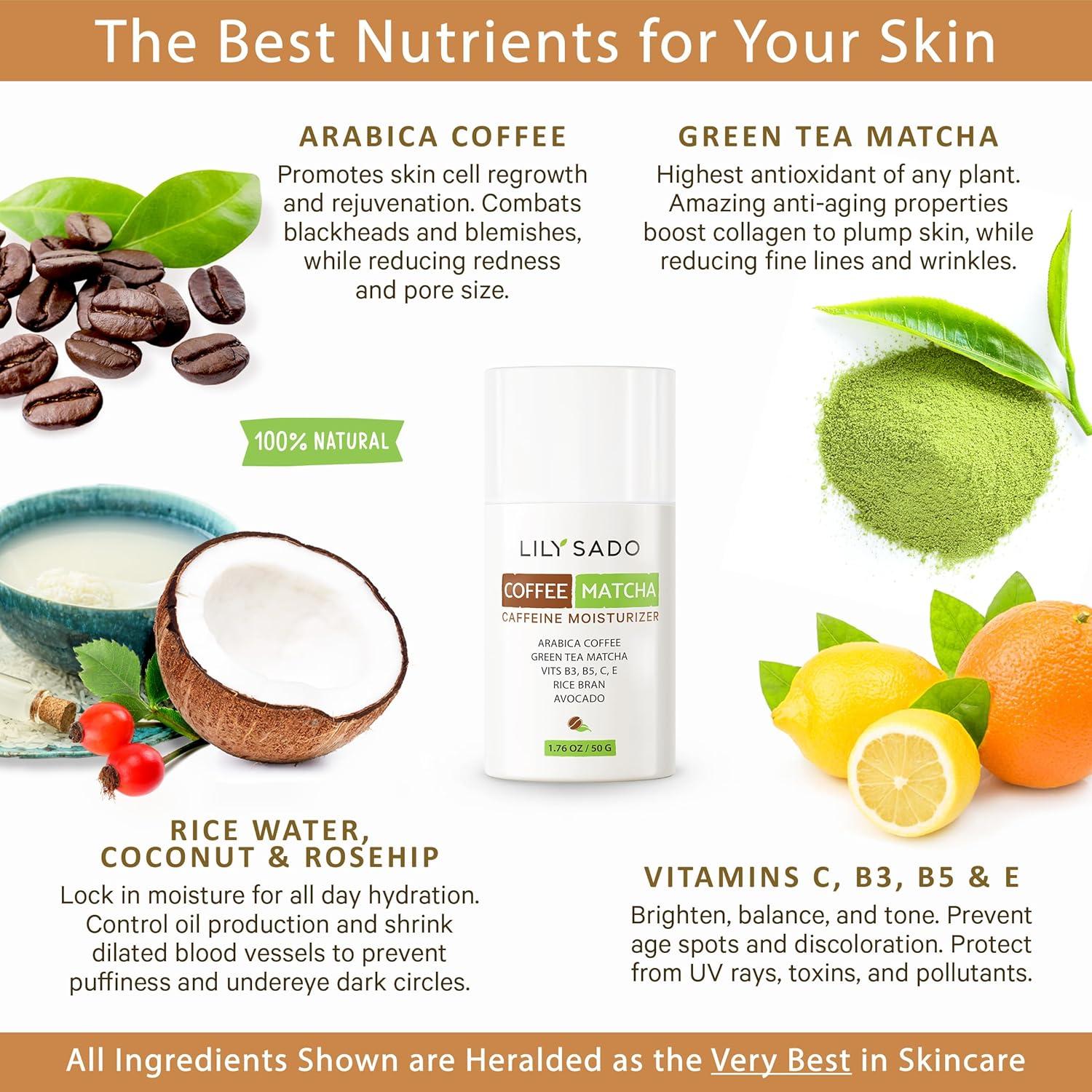 Crema Facial Hidratante Vegana Lily Sado 108g - Café y Matcha