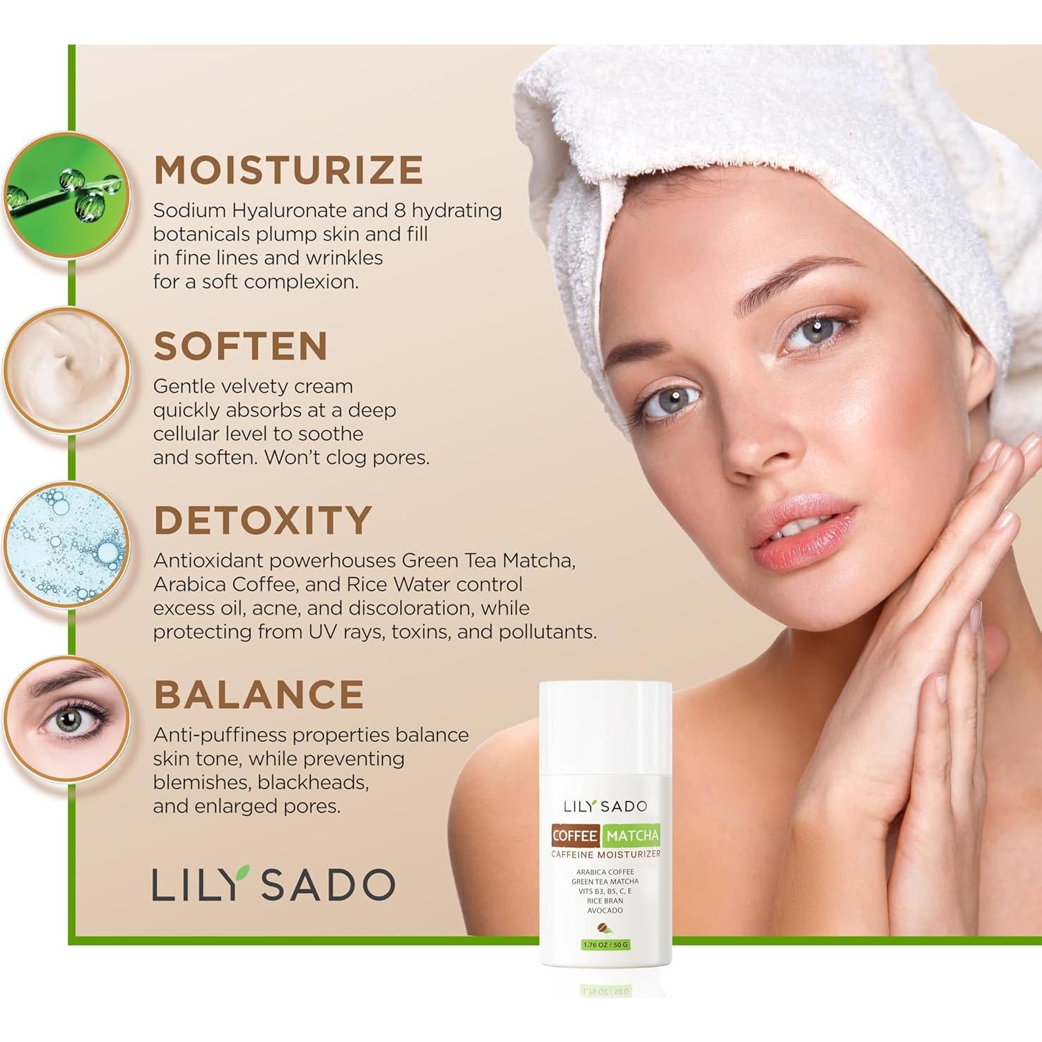 Crema Facial Hidratante Vegana Lily Sado 108g - Café y Matcha