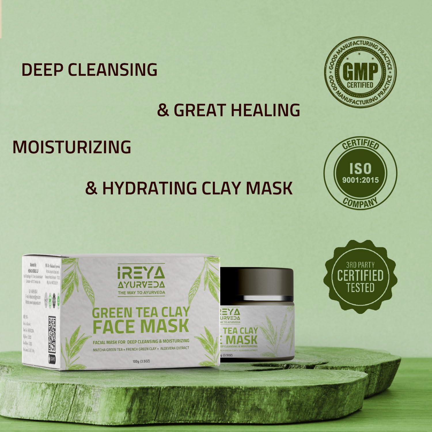 Mascarilla Facial de Arcilla Verde Francesa y Té Verde 140g