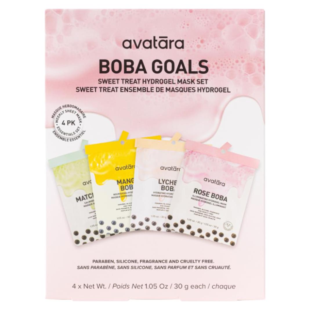 Conjunto de Mascarillas Hidrogel Avatara Boba Goals 4-Pack 30g