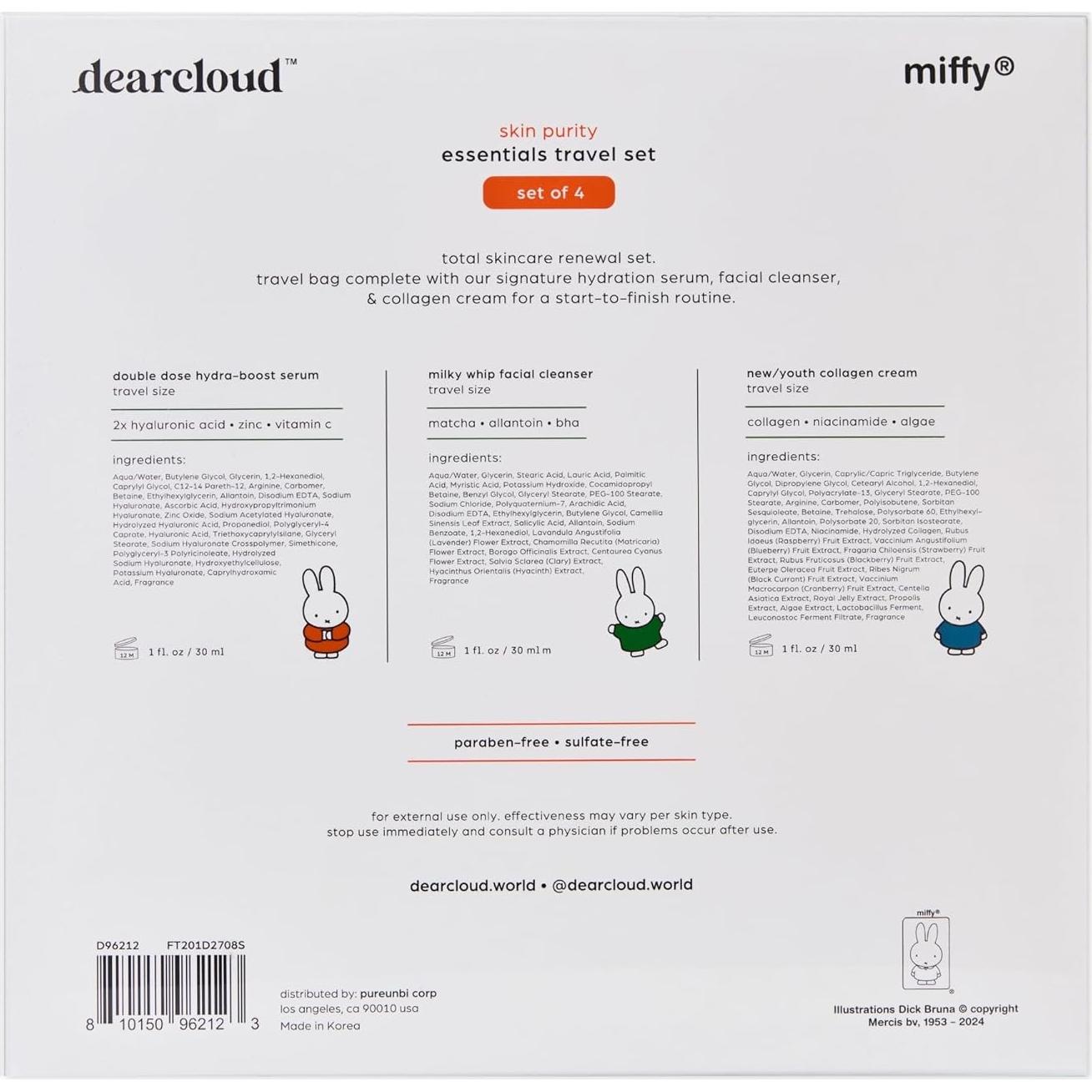 Set de Cuidado de Piel Coreano PUREUNBI de Viaje - 4 Piezas