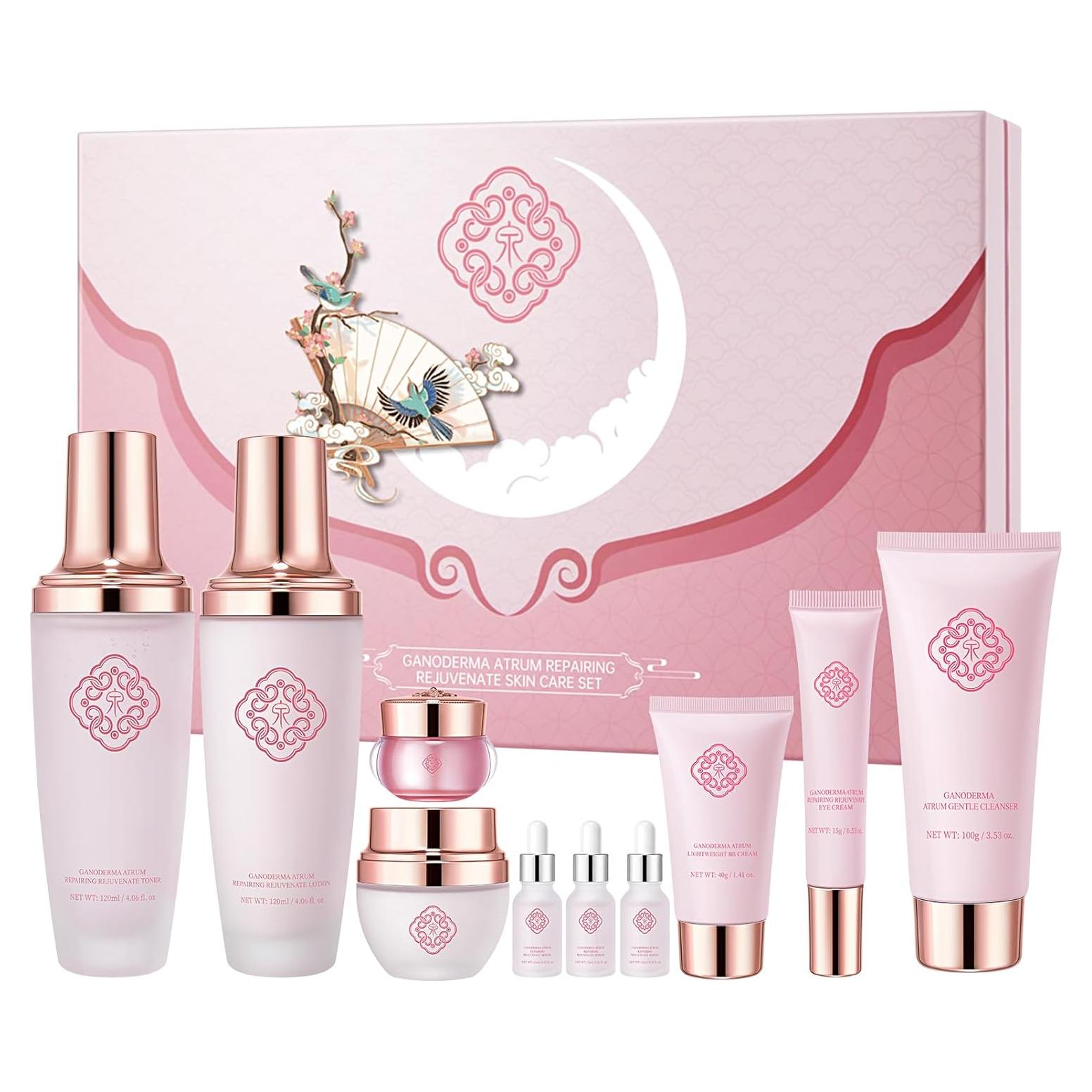 Set de Cuidado de la Piel Ganoderma AESTHTANY 10 Piezas Hidratante