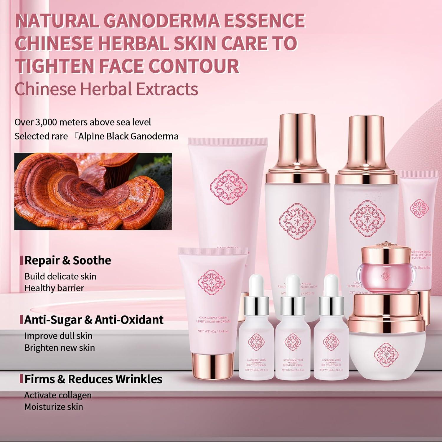 Set de Cuidado de la Piel Ganoderma AESTHTANY 10 Piezas Hidratante