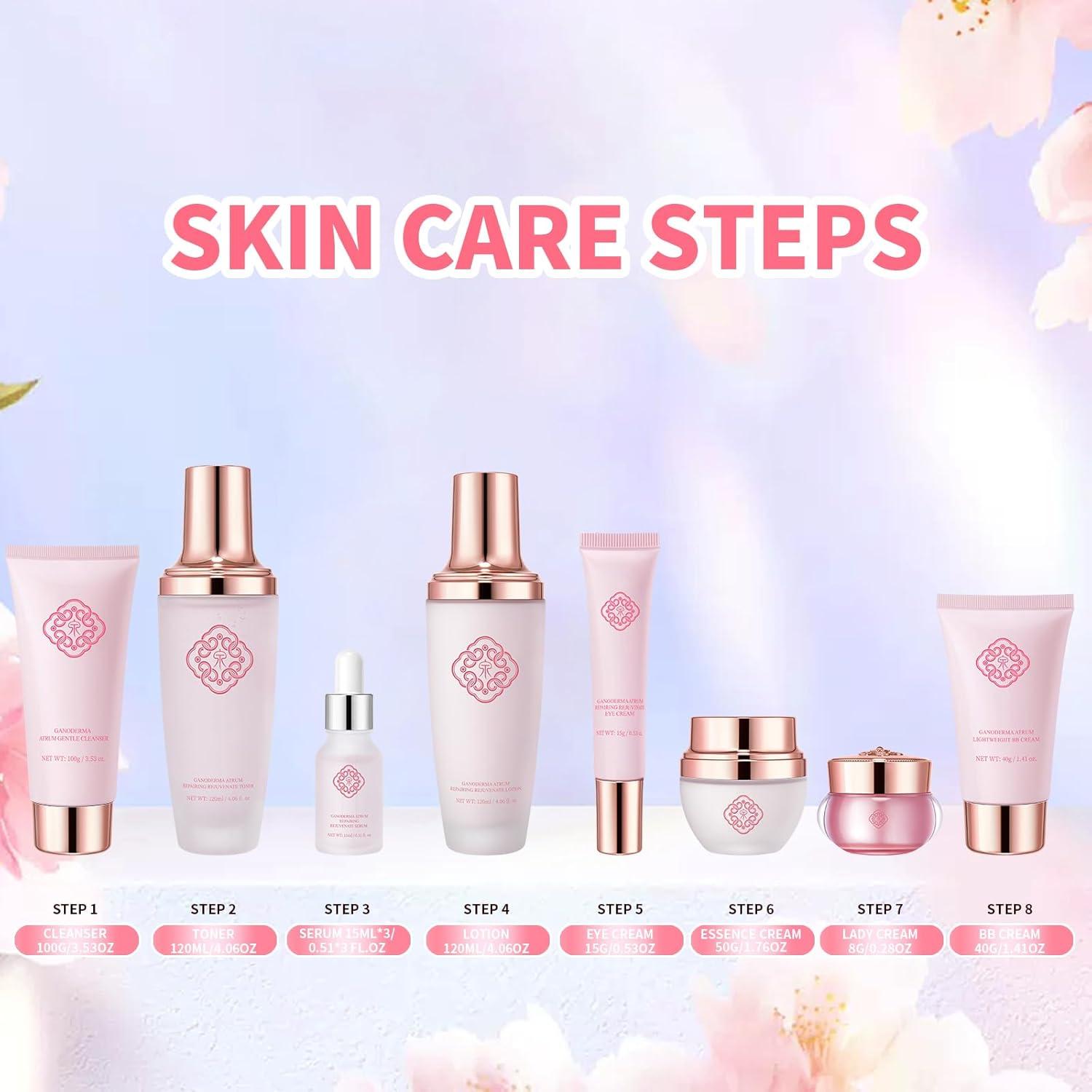 Set de Cuidado de la Piel Ganoderma AESTHTANY 10 Piezas Hidratante