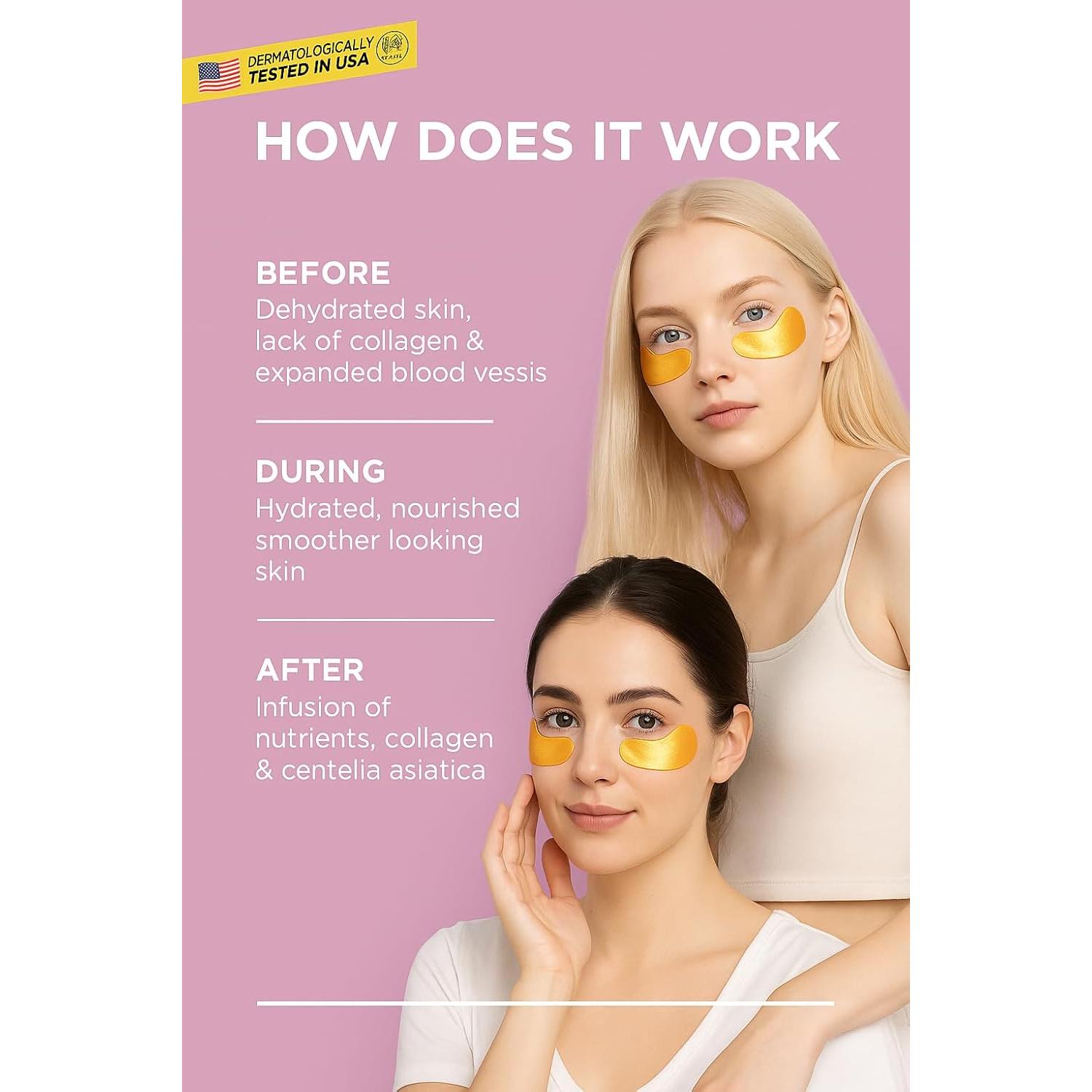 Parche para Ojos dermaUS - 20 Pares Colágeno Hidratante