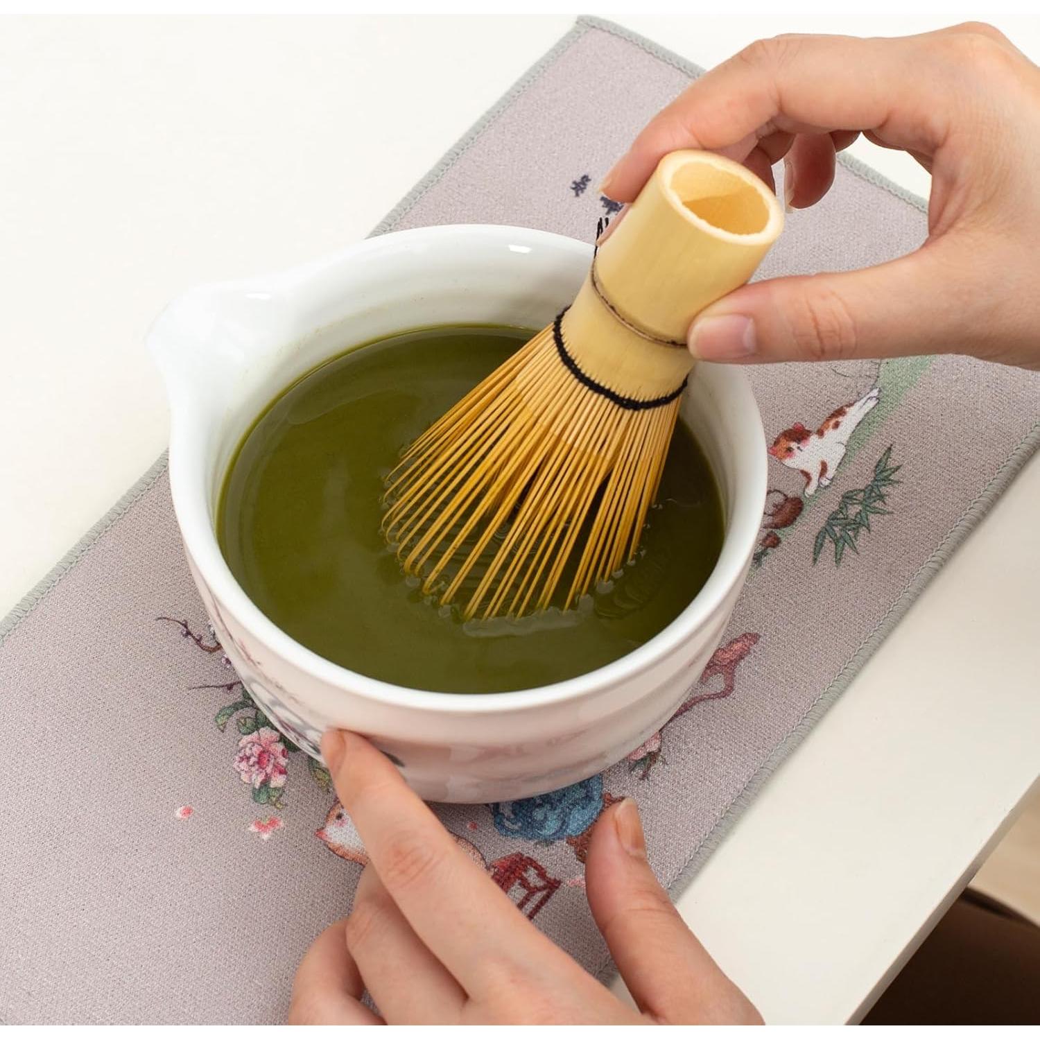 Juego de batidor de matcha cerámica 450 ml rosa - 7 piezas