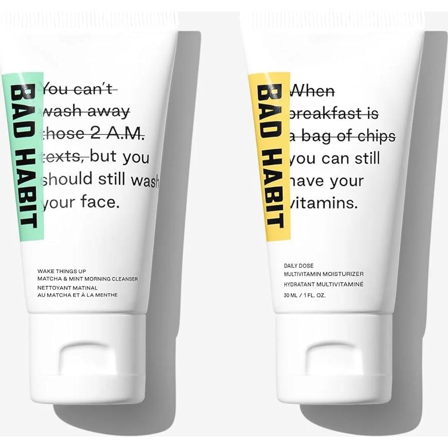 Conjunto de Cuidado de la Piel Mal Hábito - Limpiador y Humectante