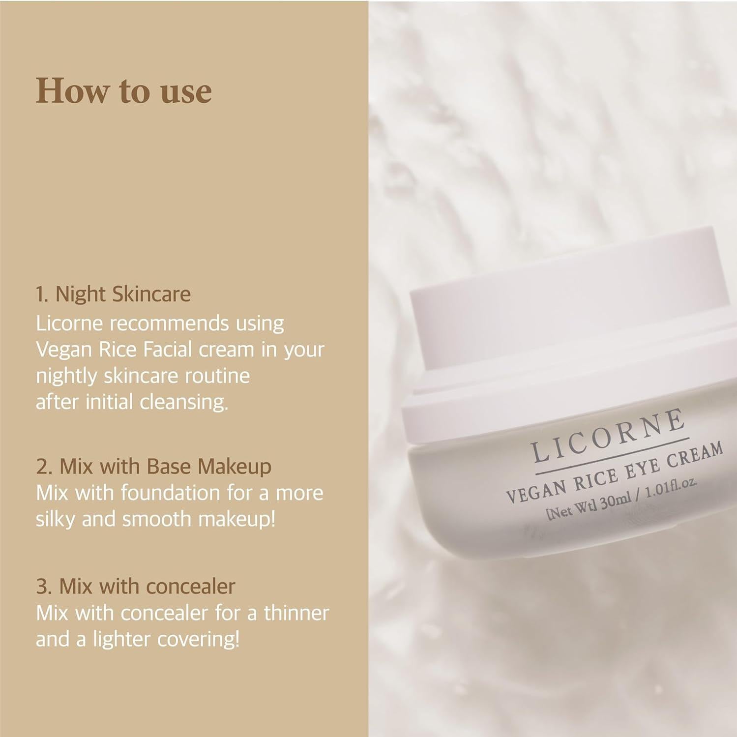 Crema para Ojos Vegana LICORNE 30ml - Anti-Ojeras e Hidratante